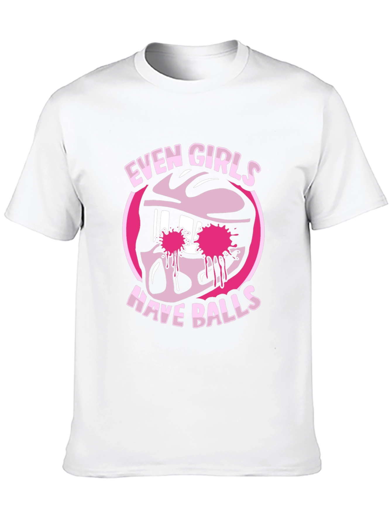 Even Girls Have Balls Graphic T-Shirt - Black