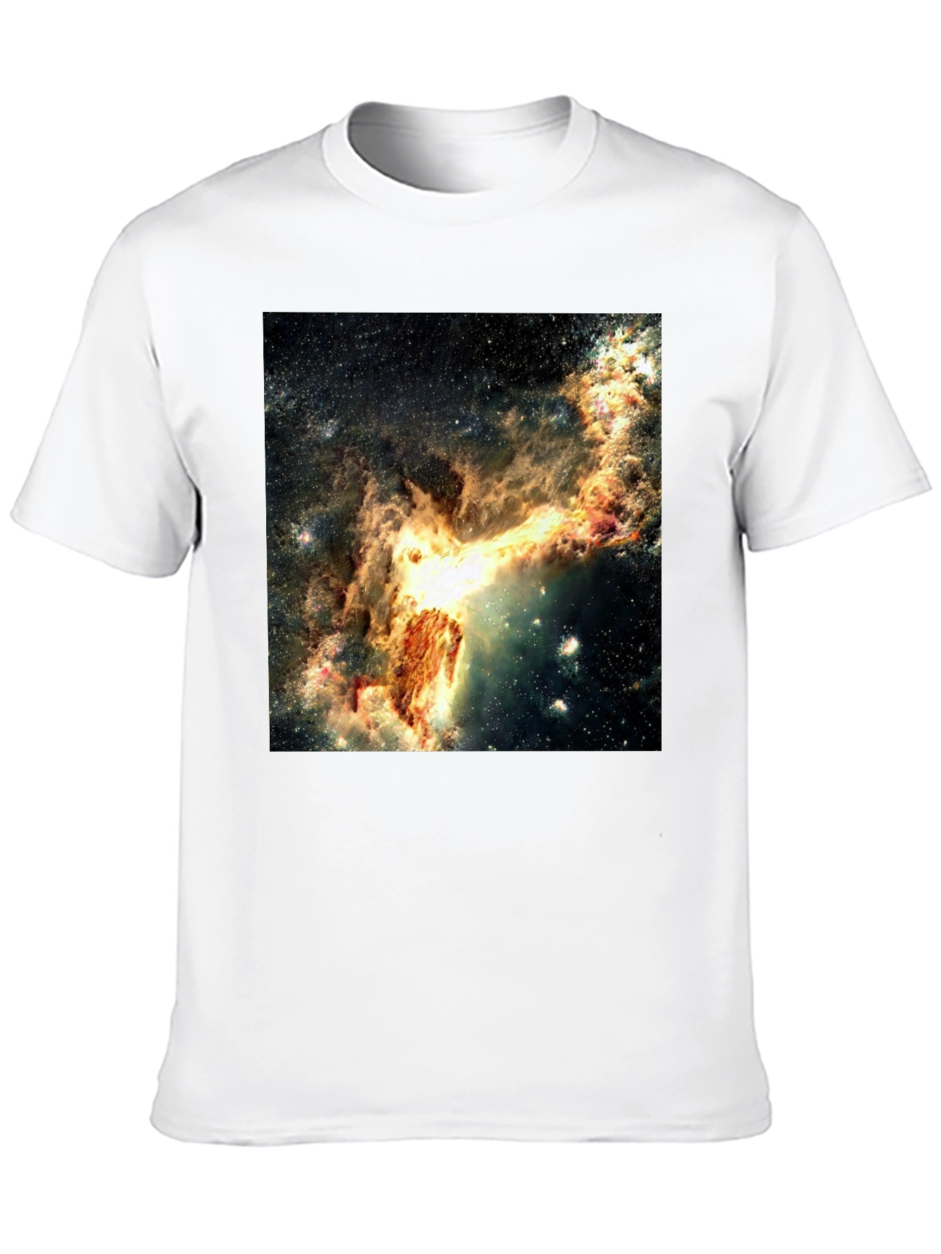 Nebula Galaxy Print Black T-Shirt