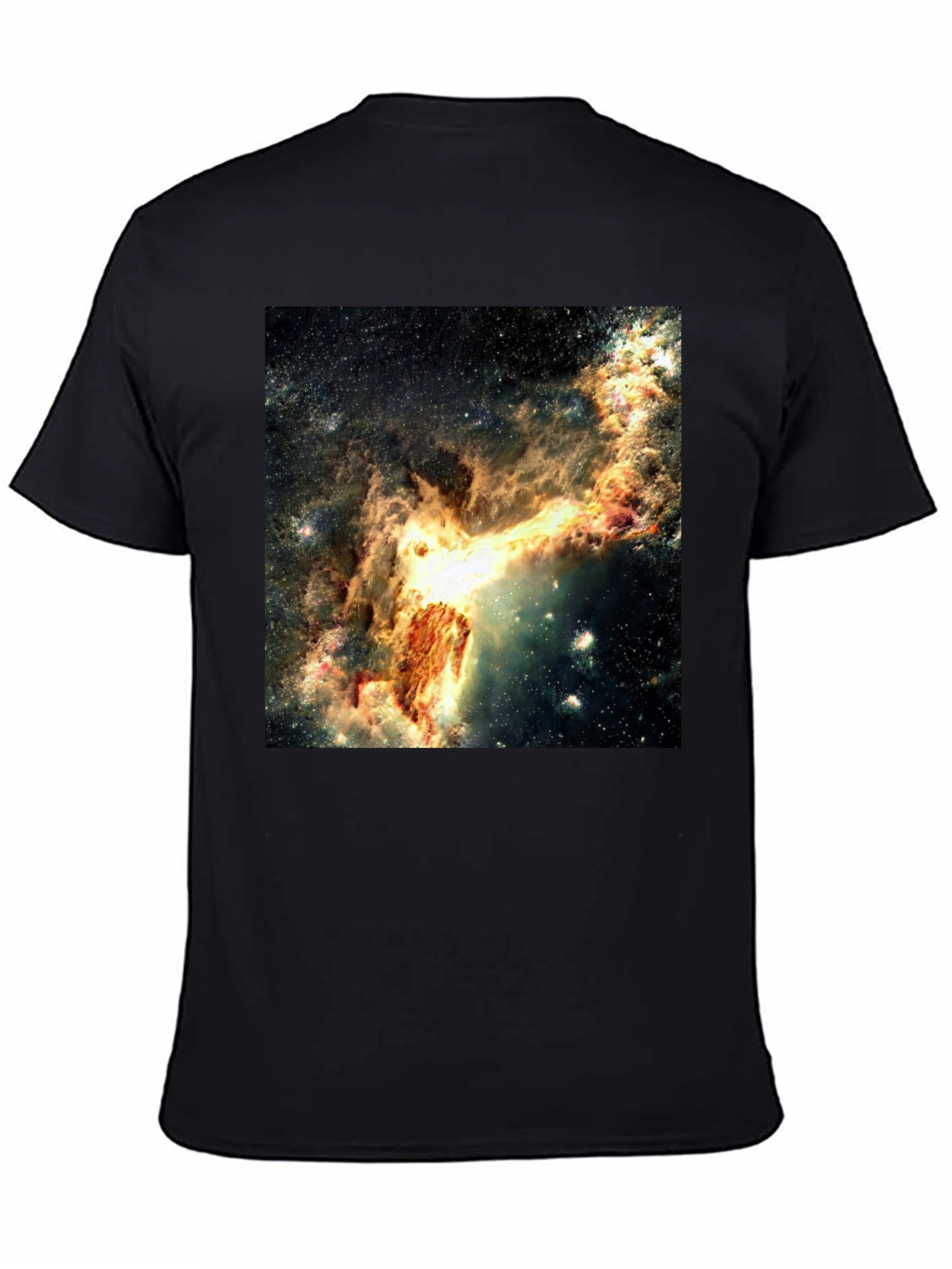Nebula Galaxy Print Black T-Shirt