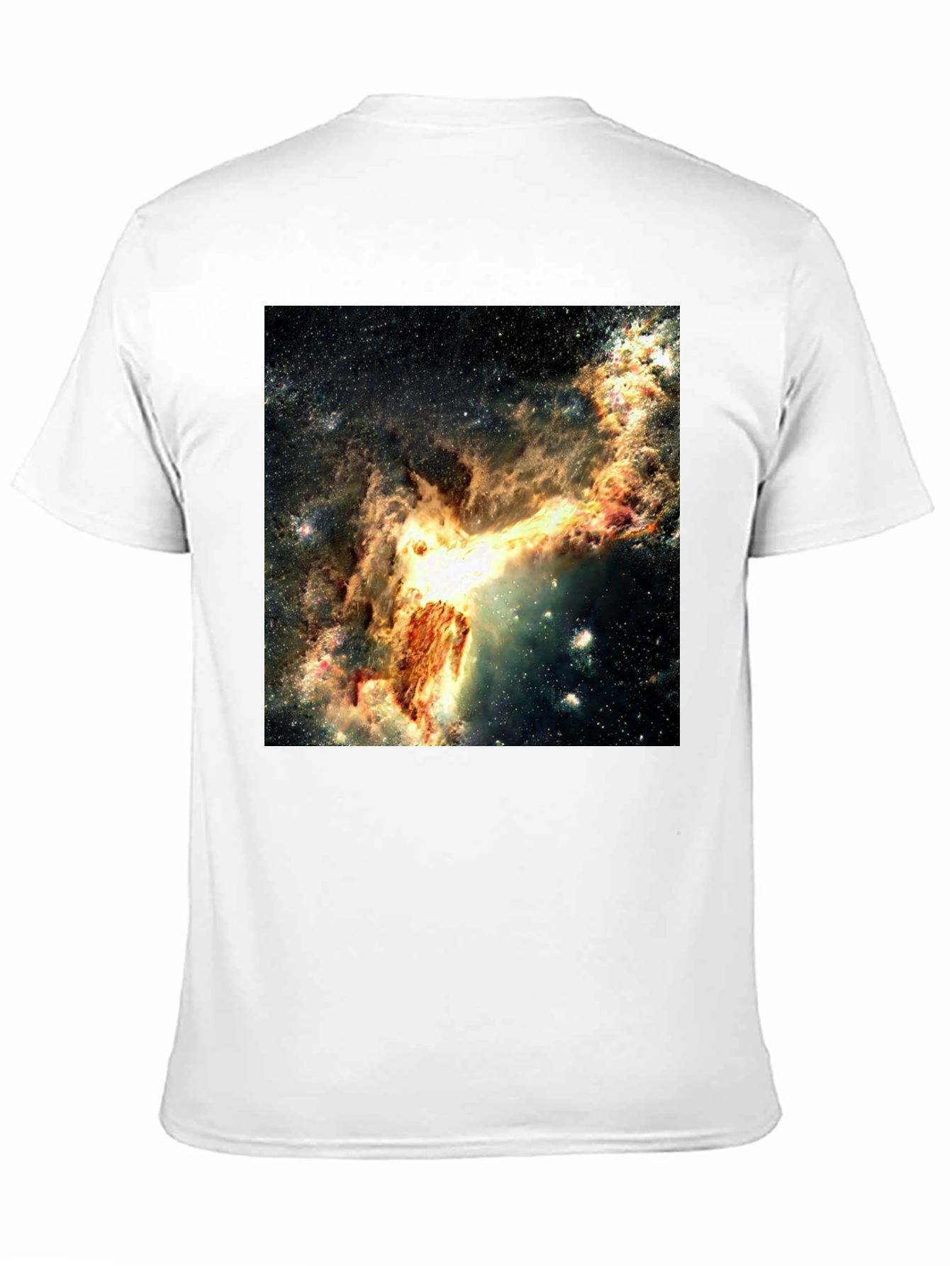 Nebula Galaxy Print Black T-Shirt