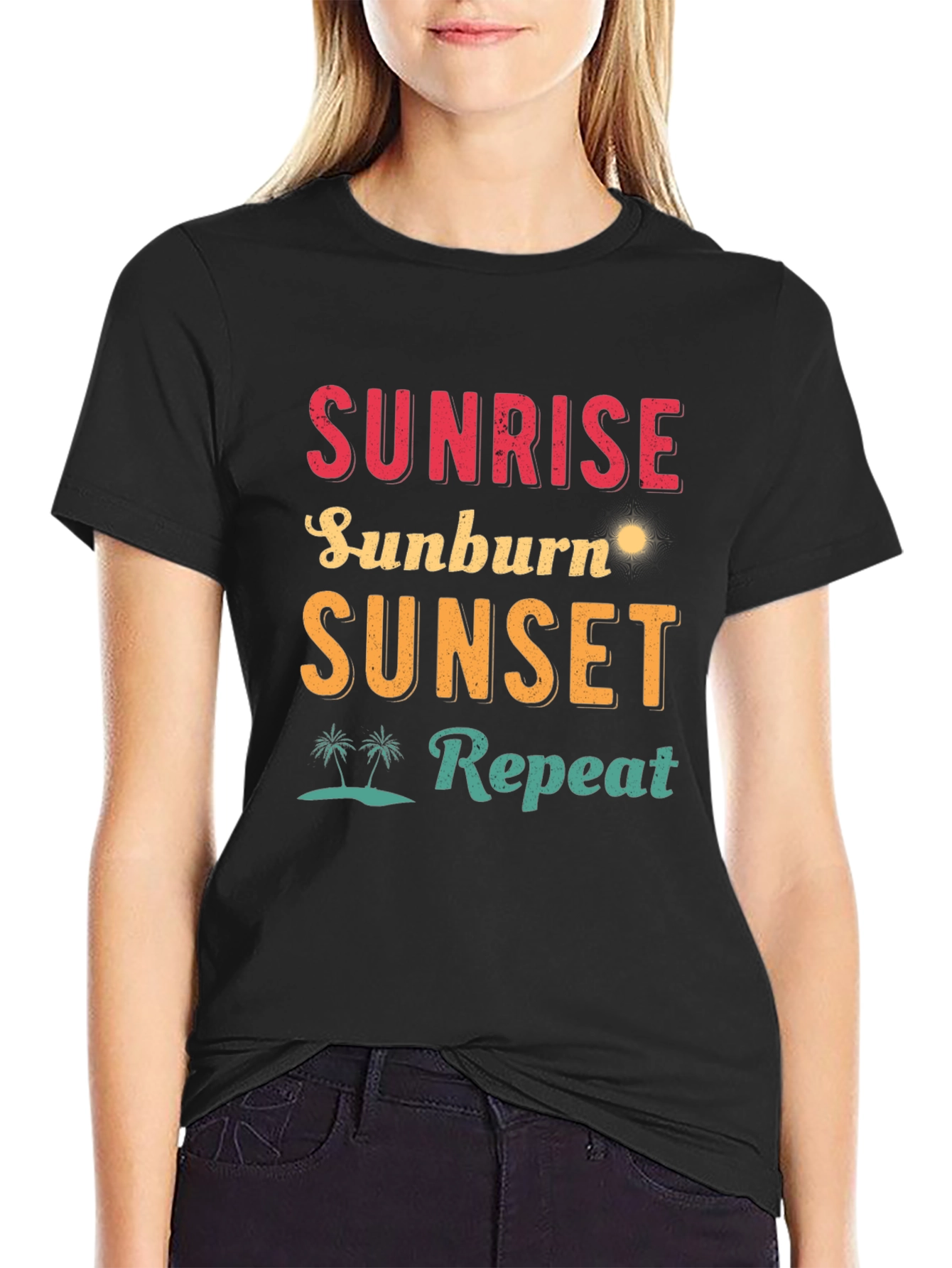Sunrise Sunburn Sunset Repeat Graphic Tee