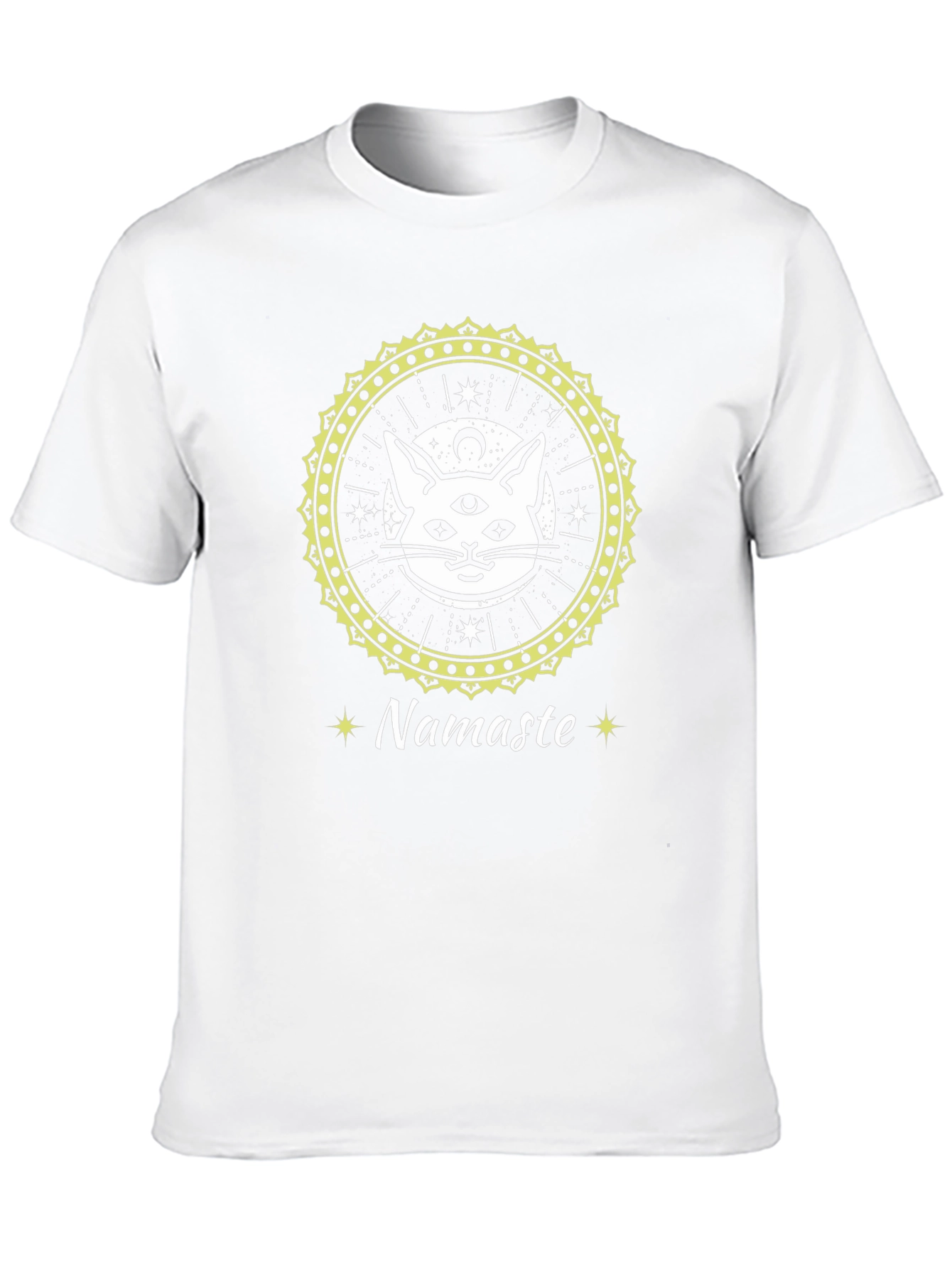 Mystic Cat Namaste T-Shirt - Spiritual Style