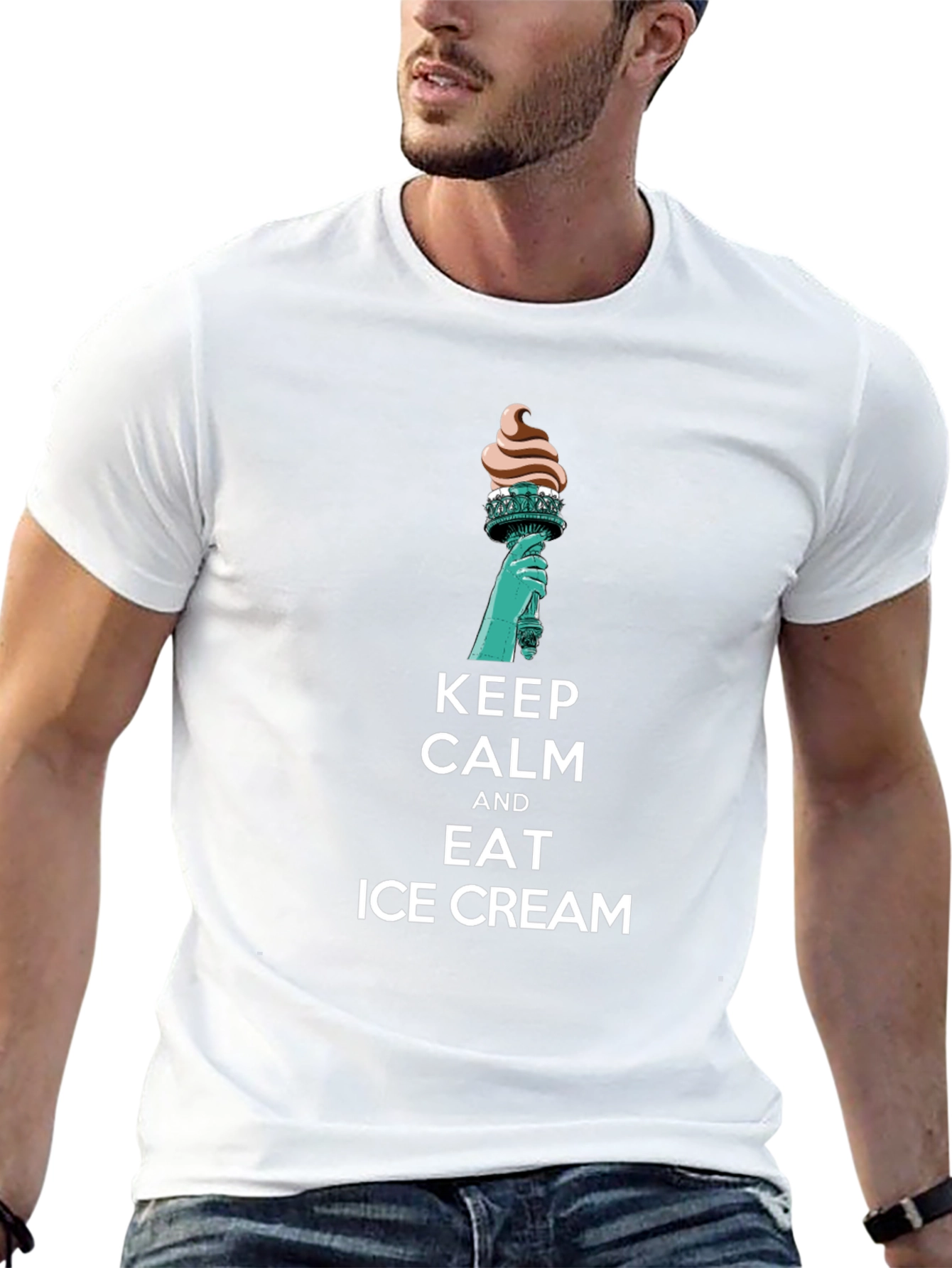 Keep Calm & Eat Ice Cream Graphic Tee