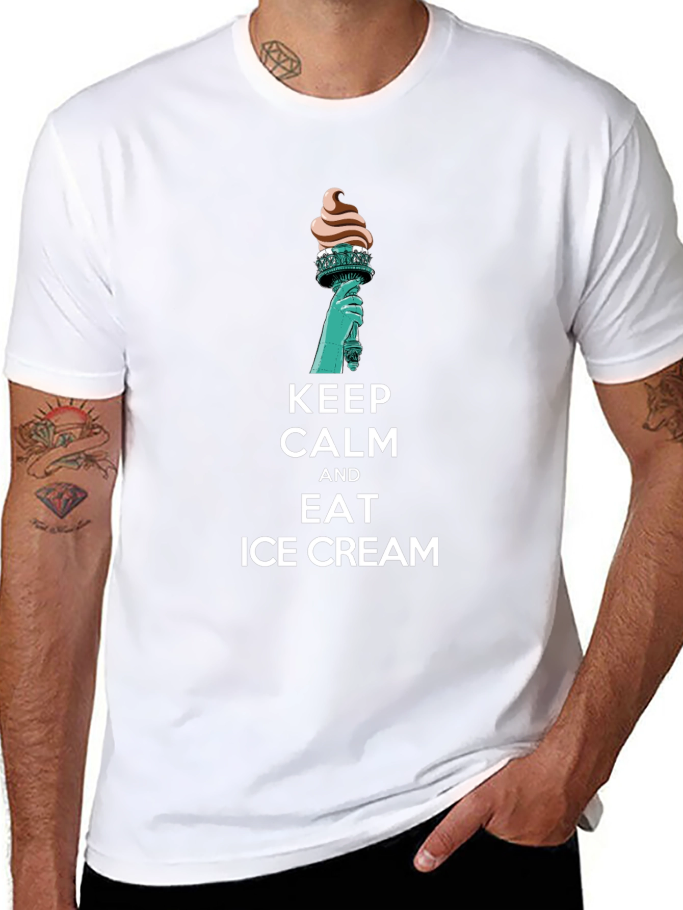 Keep Calm & Eat Ice Cream Graphic Tee