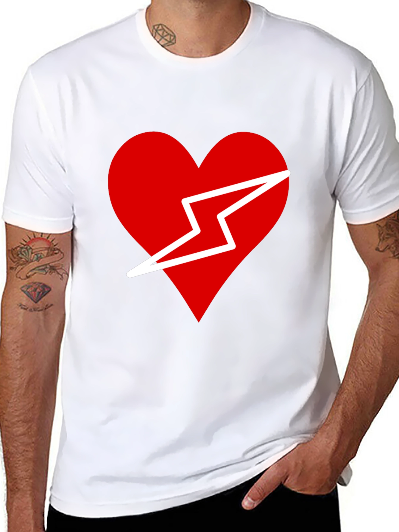 Heart & Lightning Bolt Graphic Tee