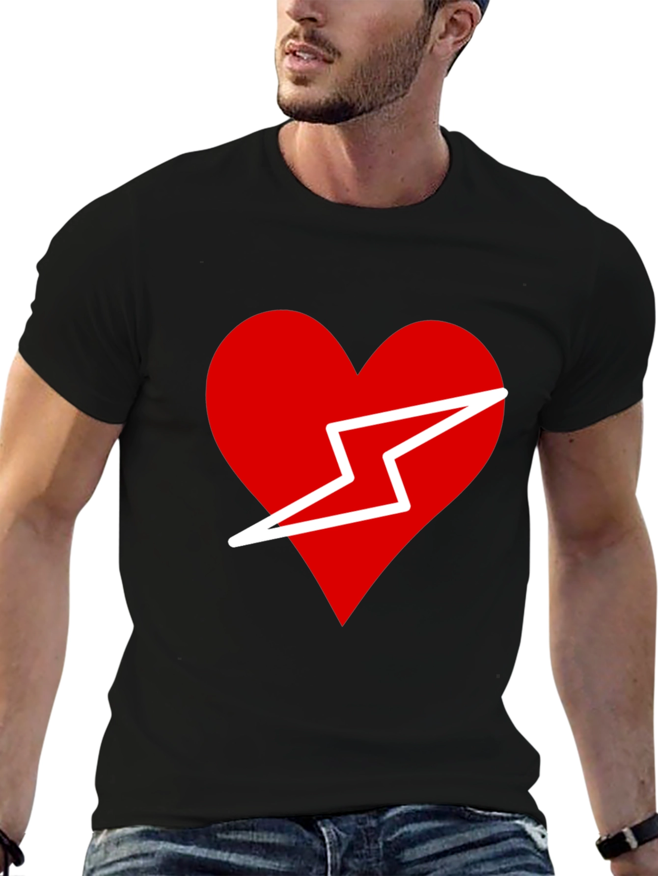 Heart & Lightning Bolt Graphic Tee