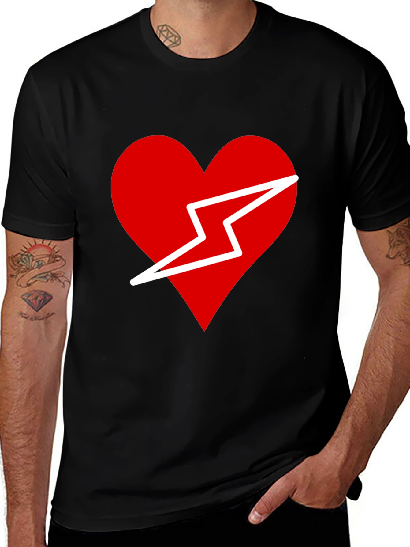 Heart & Lightning Bolt Graphic Tee