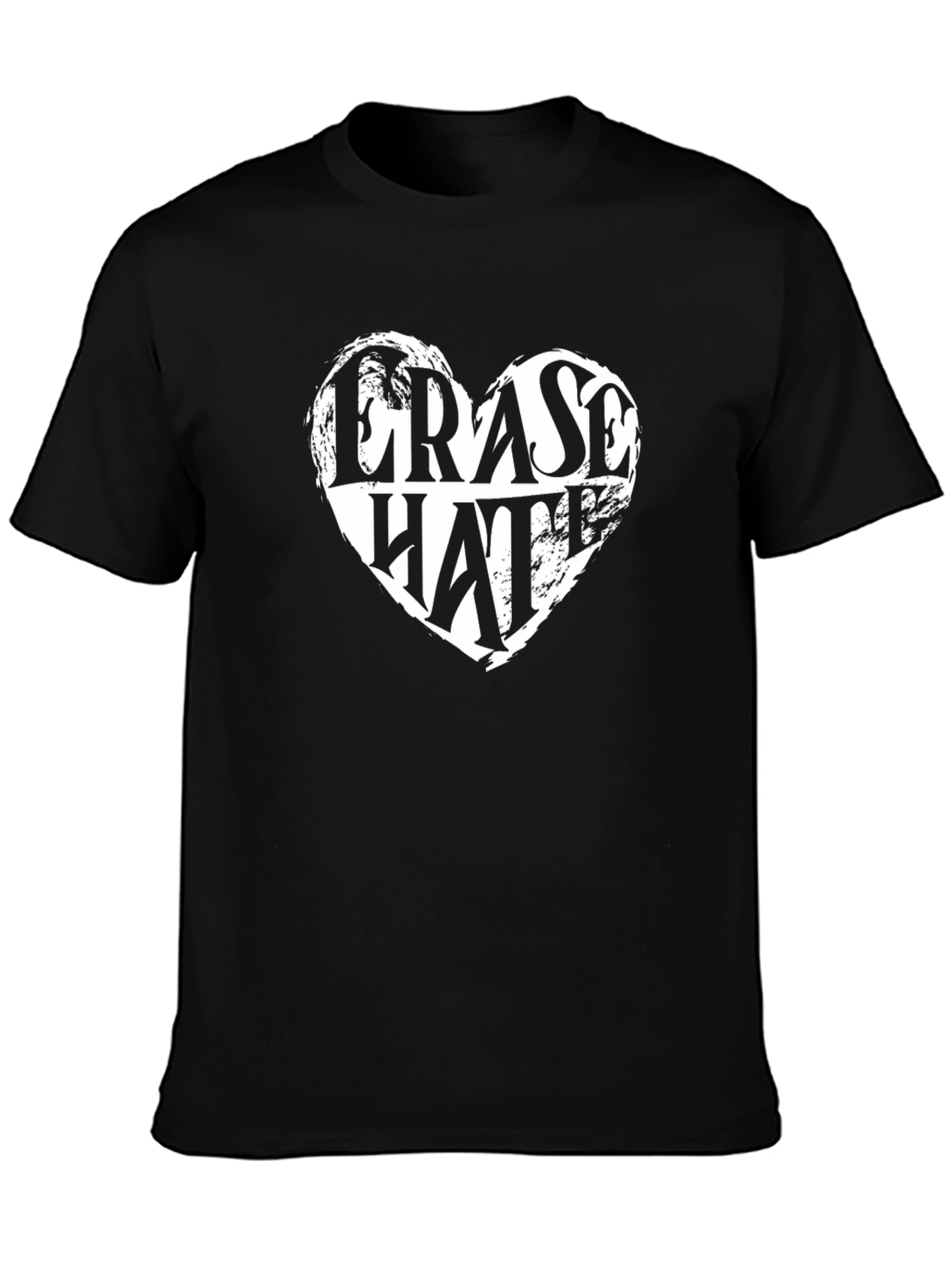 Erase Hate Graphic Tee - Black Cotton T-Shirt