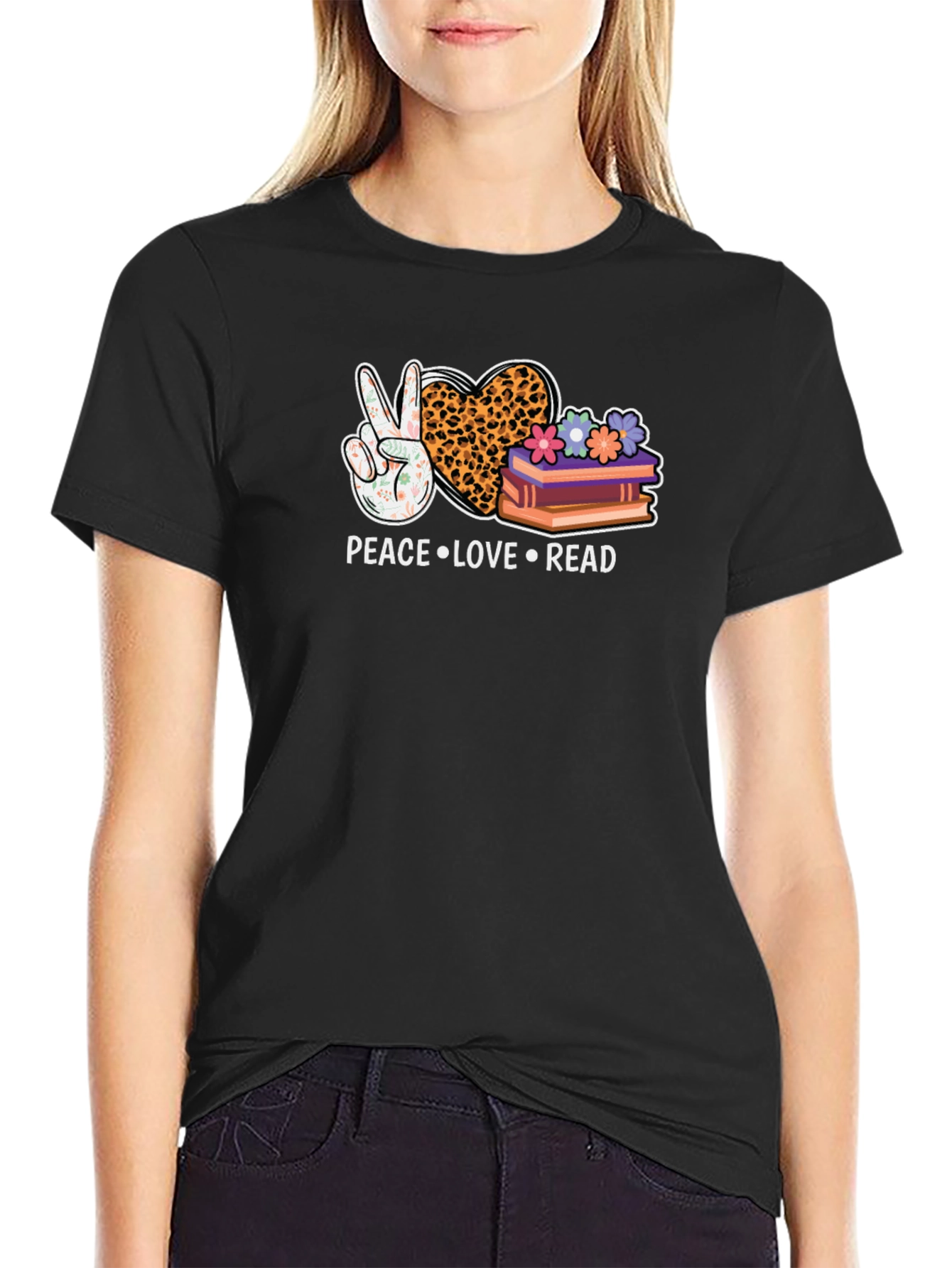 Peace Love Read Graphic Tee