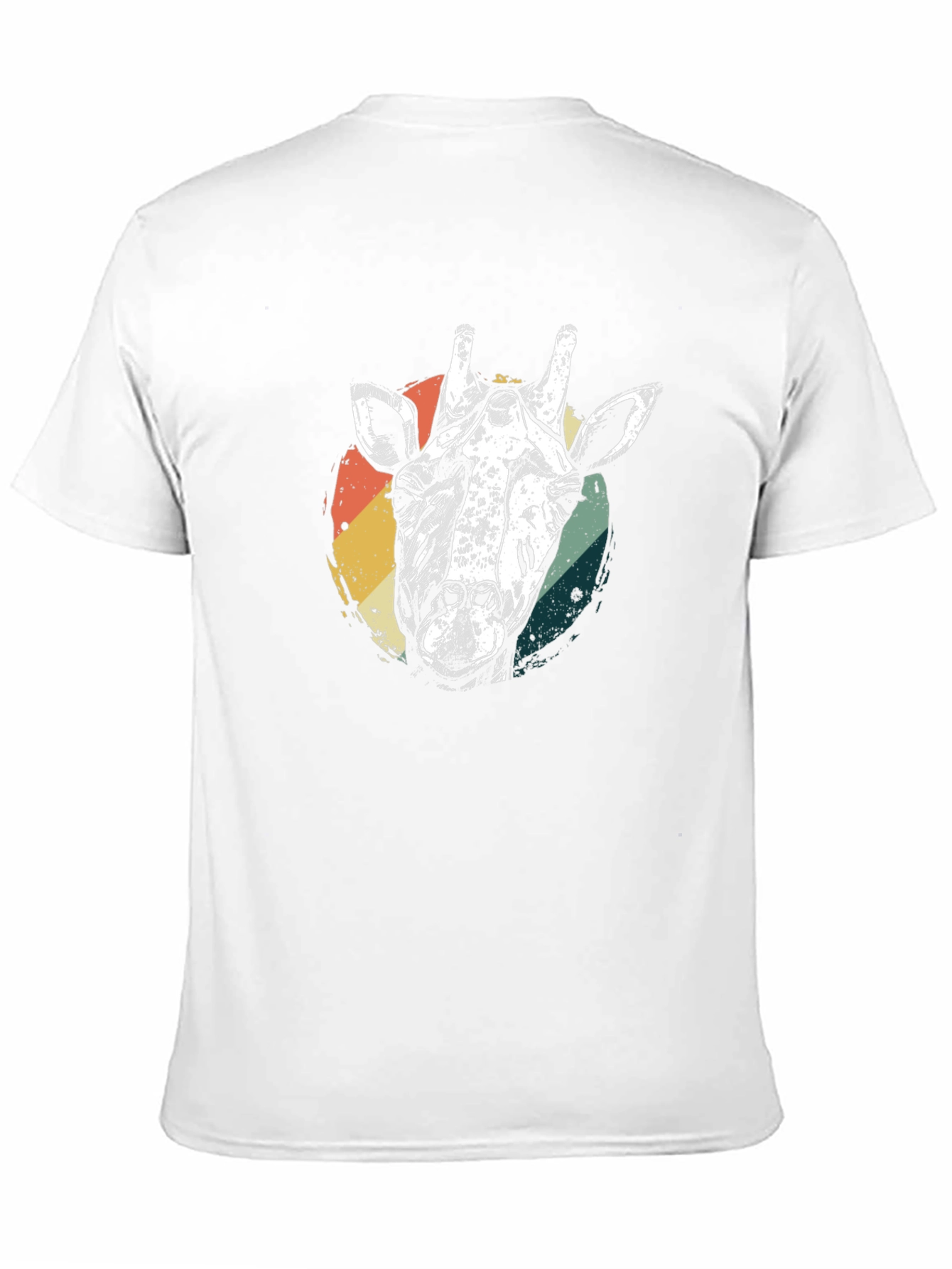 Retro Giraffe Graphic Tee - Black Cotton T-Shirt