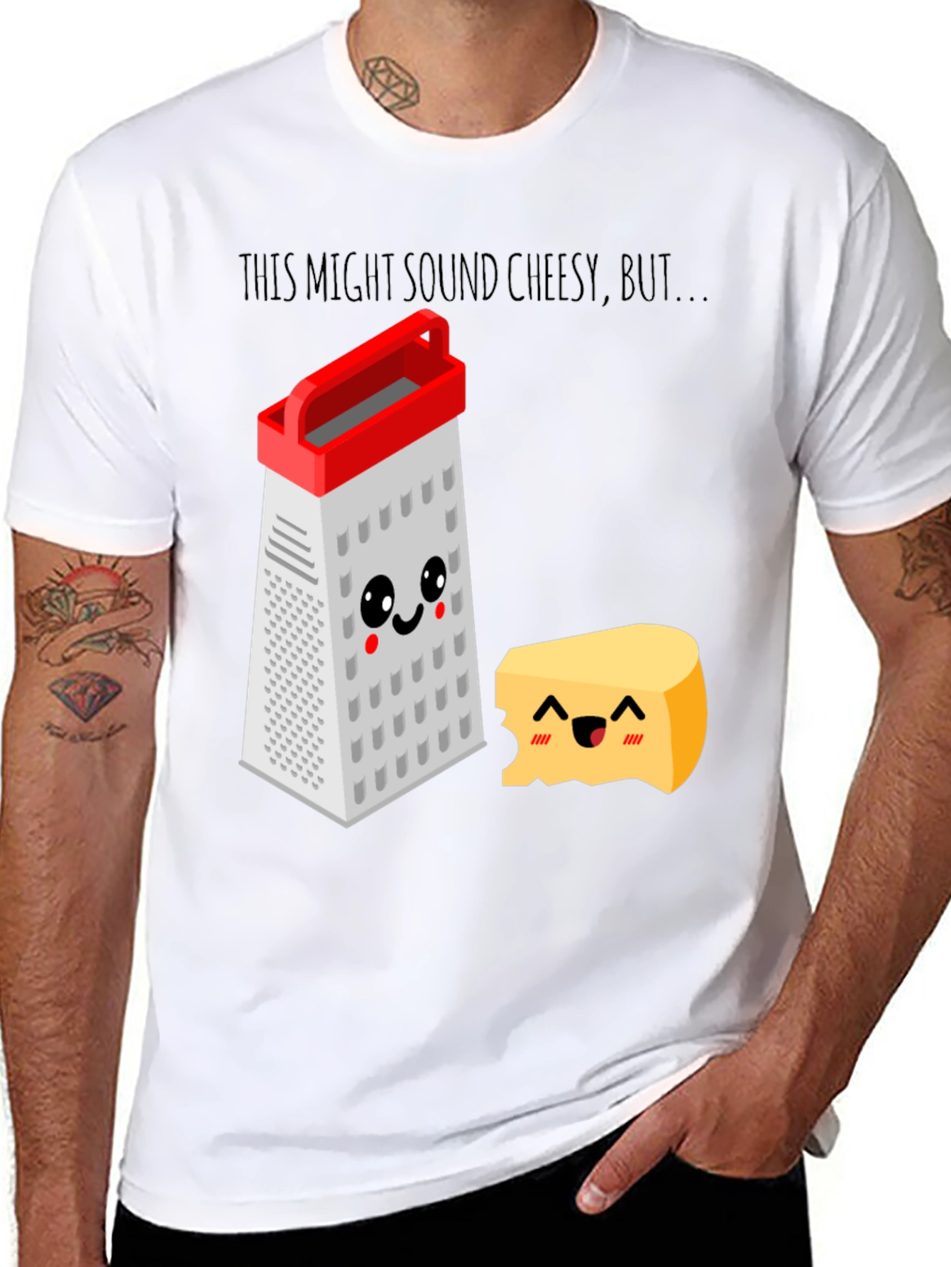 Cheesy Puns T-Shirt - Grater & Cheese Graphic Tee