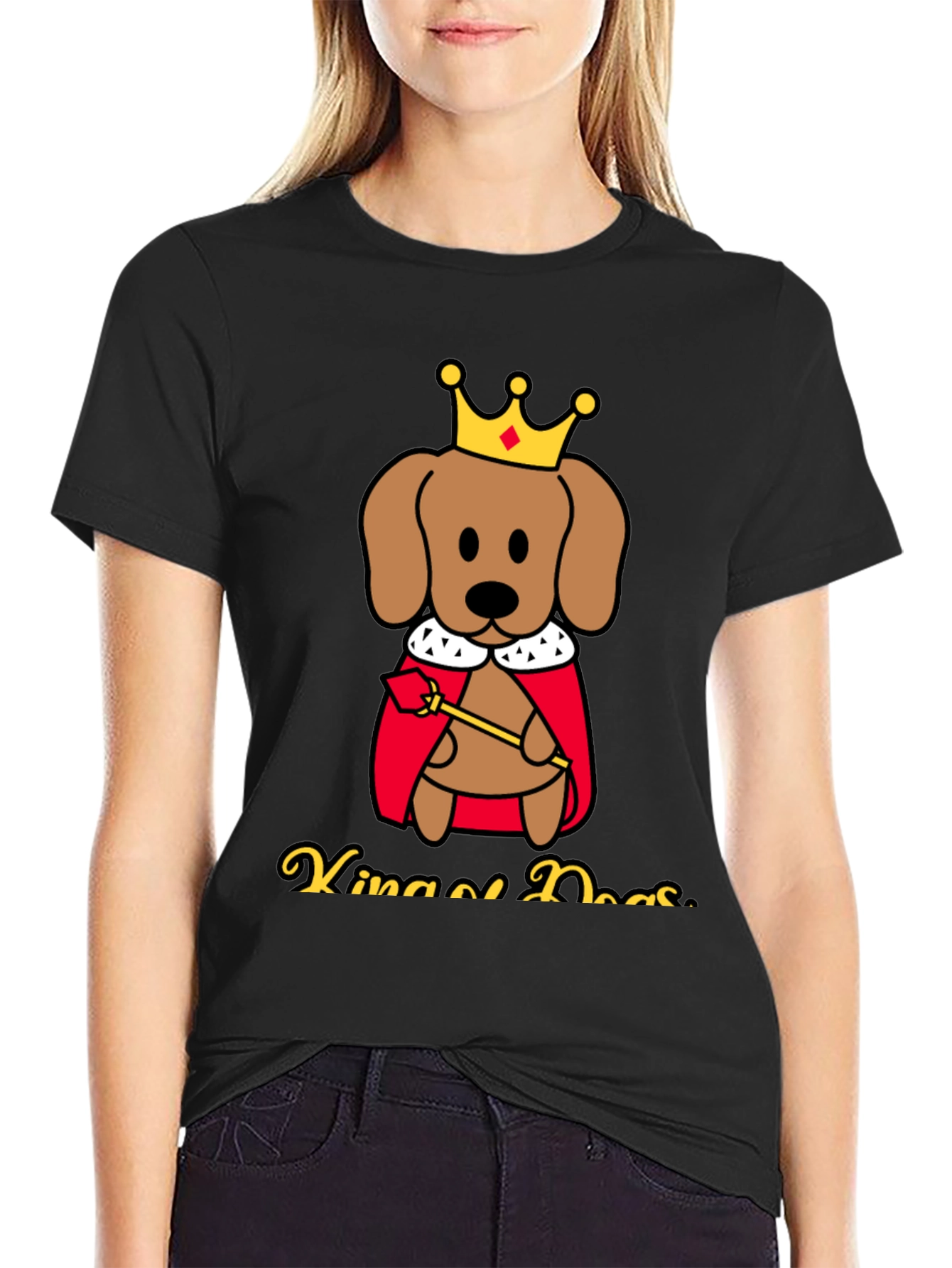 King of Dogs T-Shirt - Cartoon Graphic