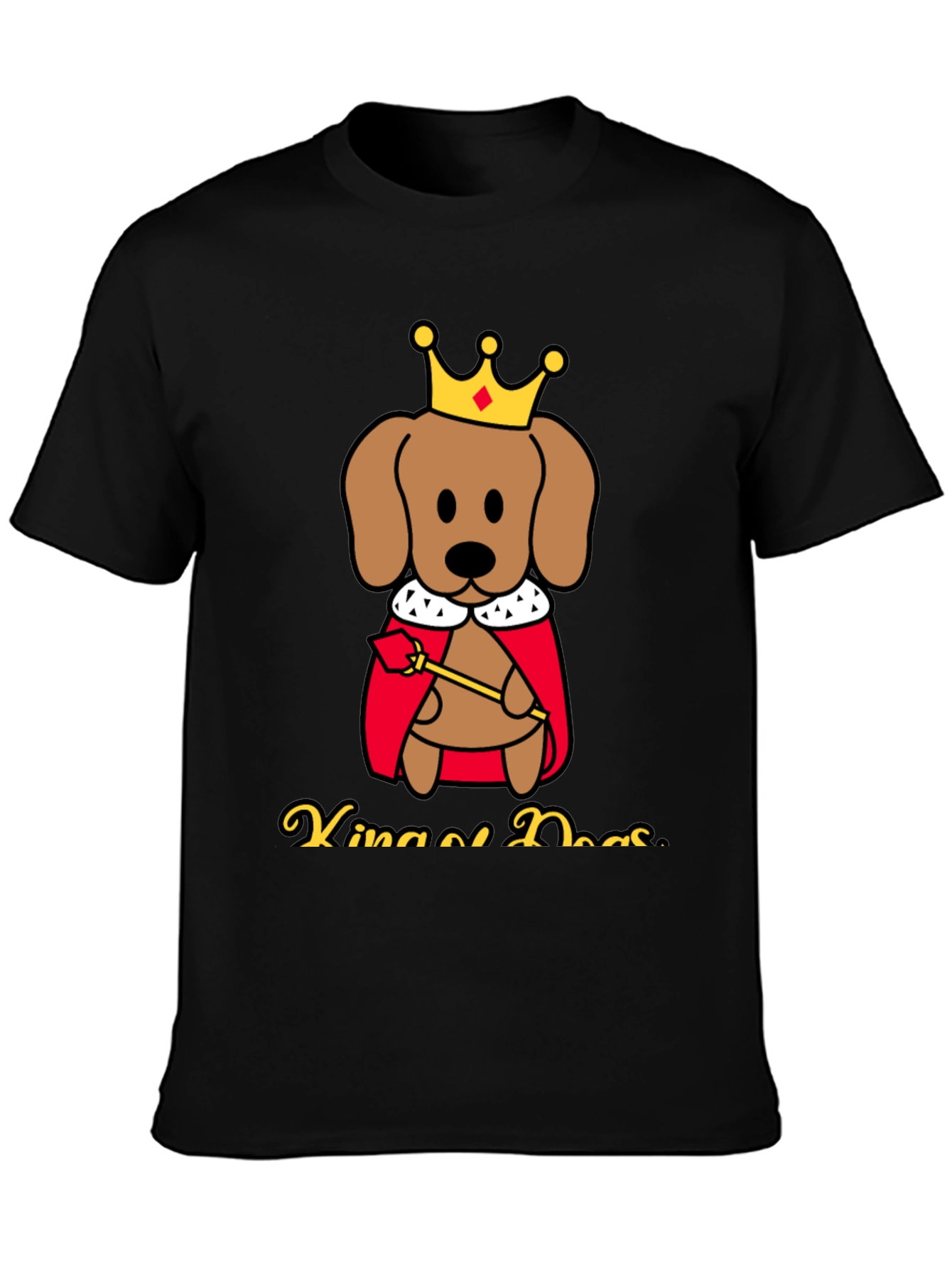 King of Dogs T-Shirt - Cartoon Graphic