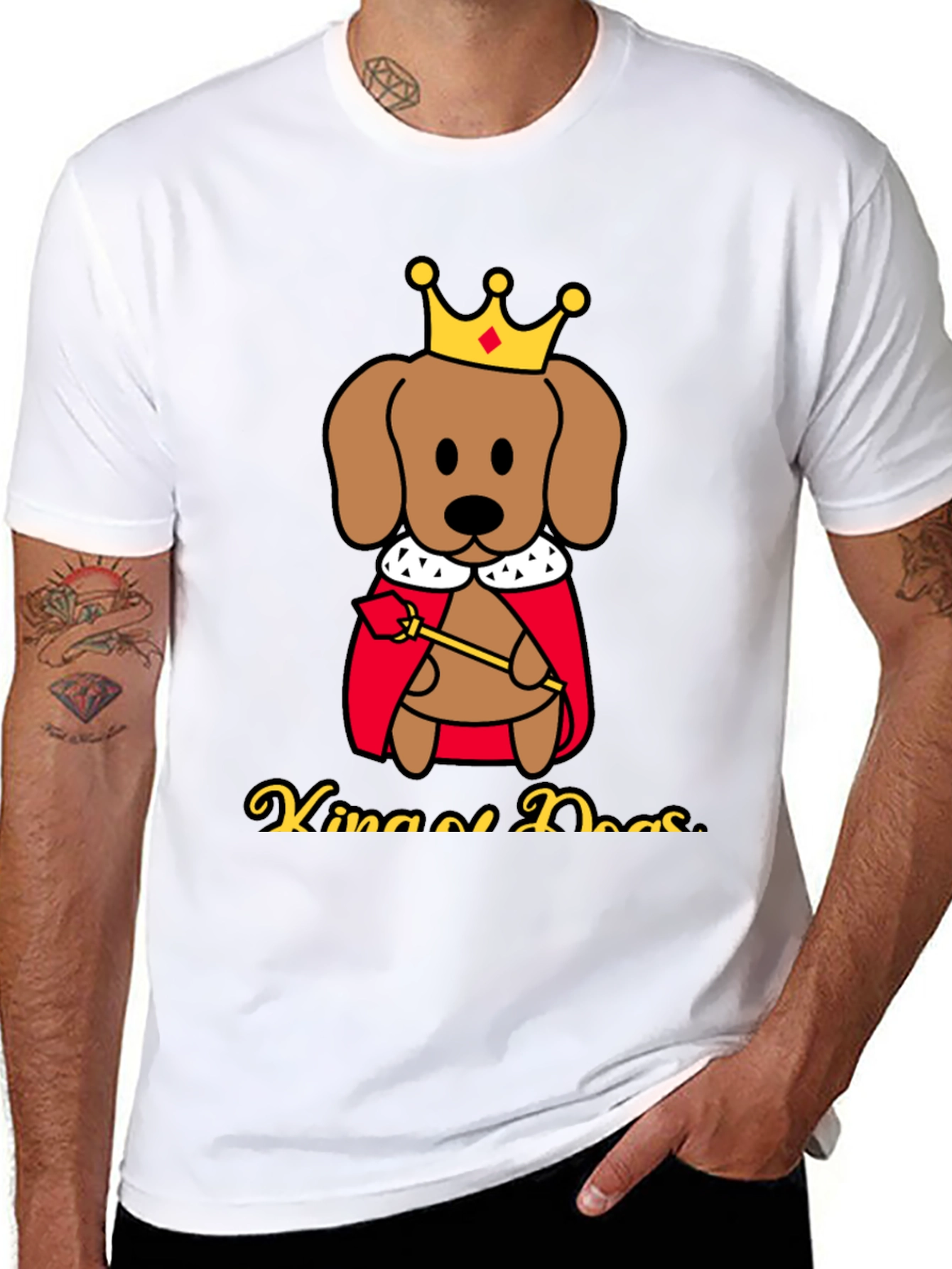 King of Dogs T-Shirt - Cartoon Graphic
