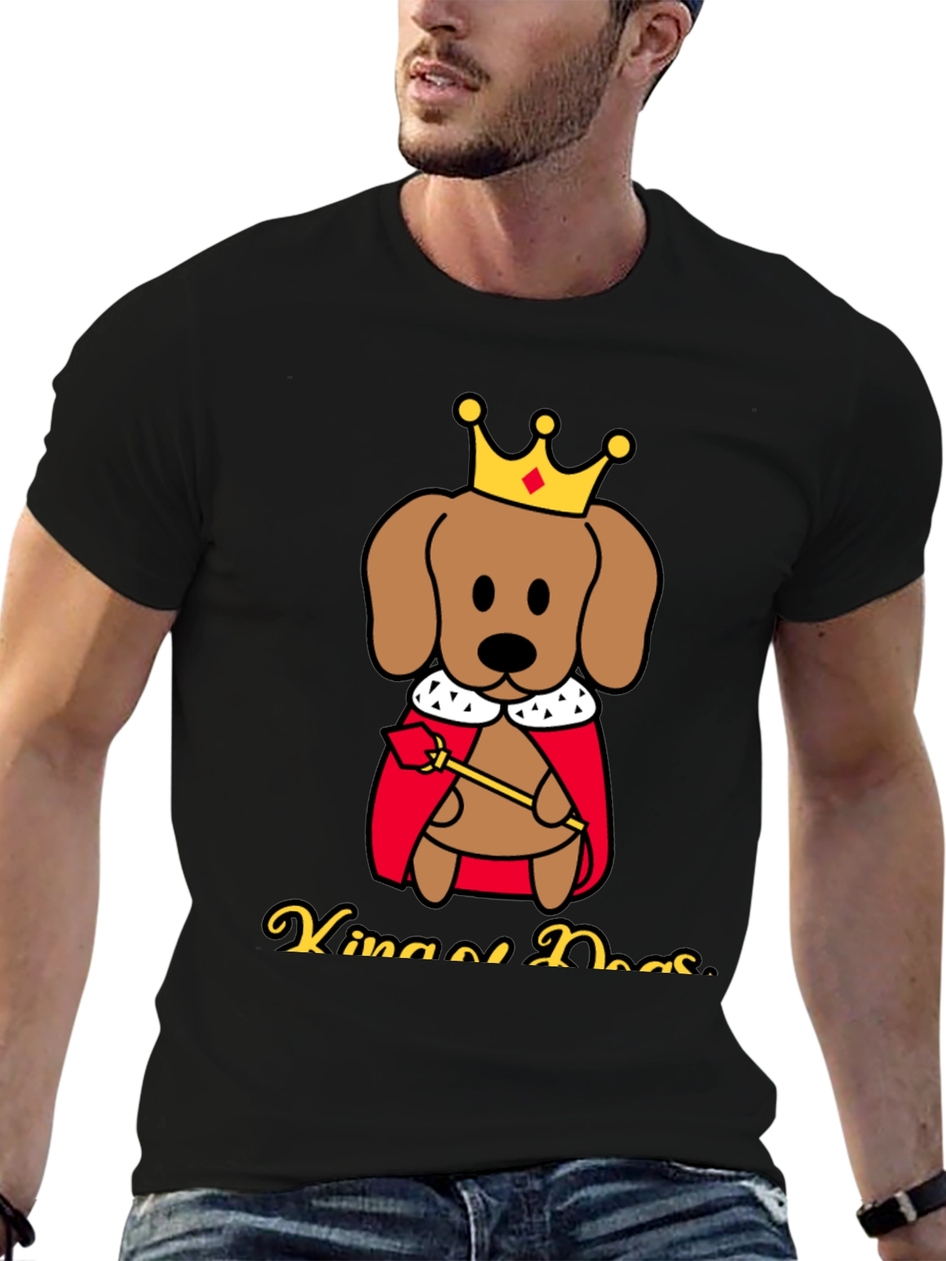 King of Dogs T-Shirt - Cartoon Graphic