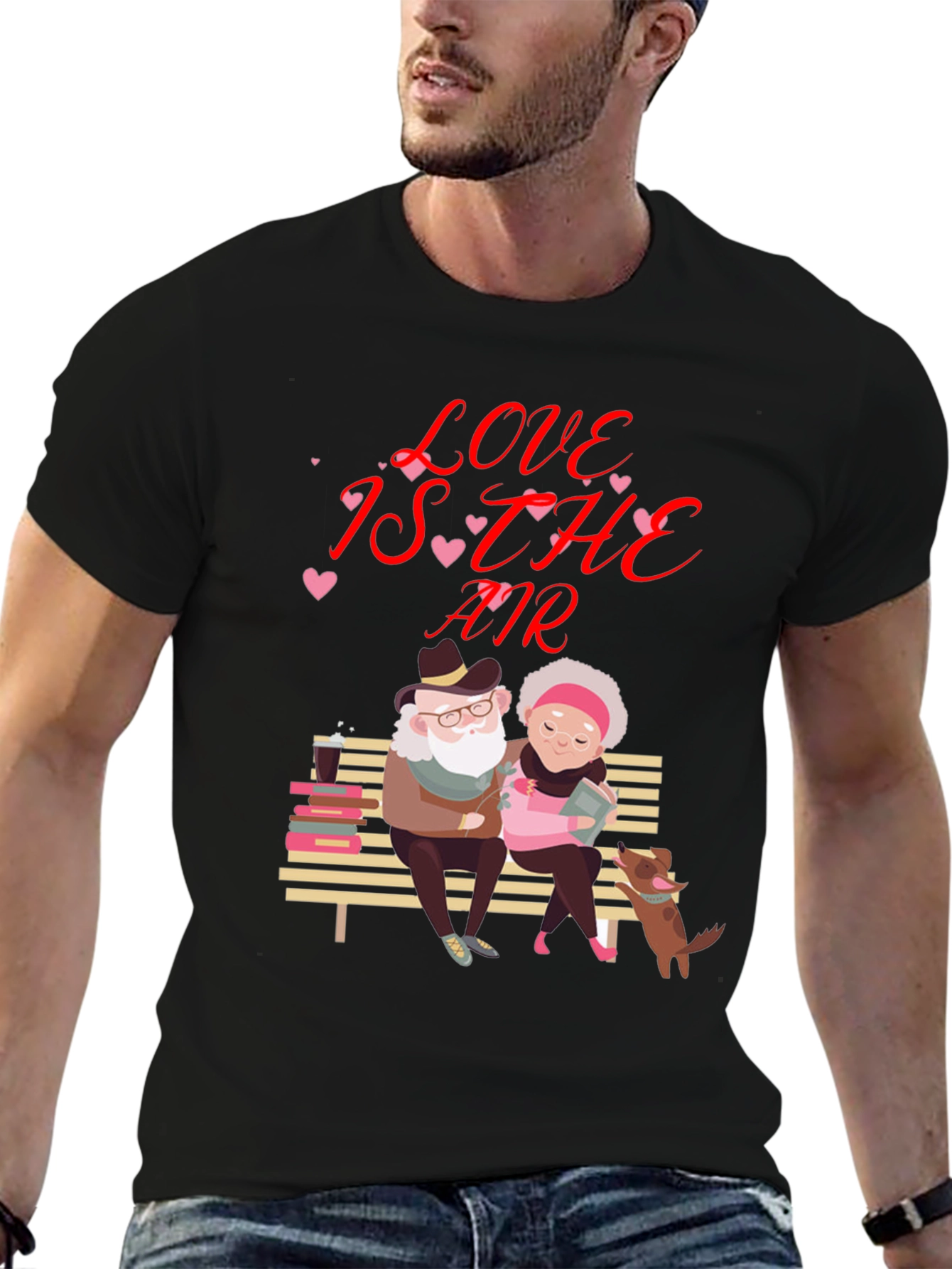 Love is in the Air Valentines Day Graphic T-Shirt