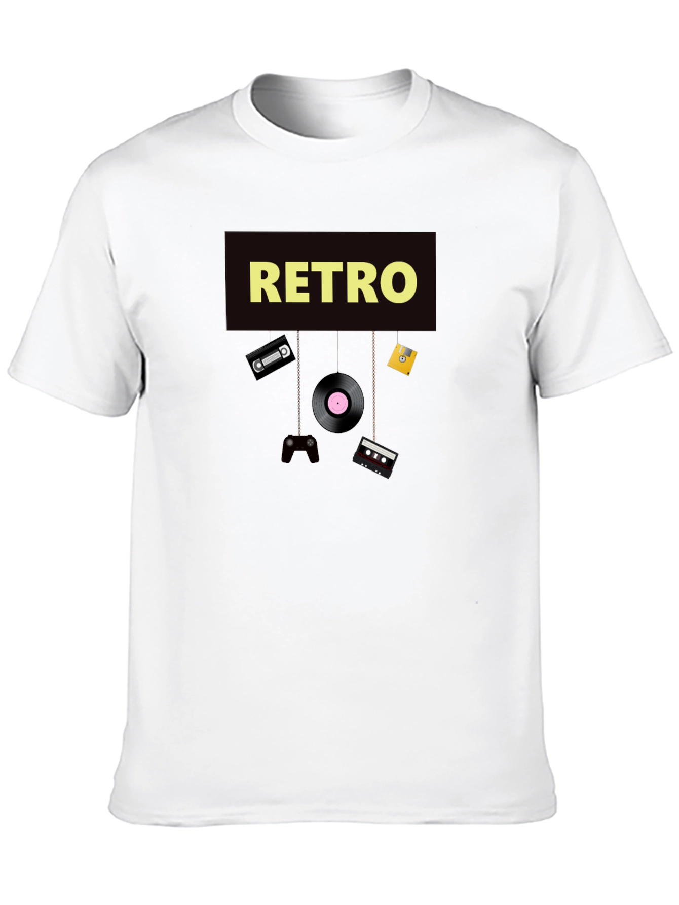 Retro Nostalgia Graphic Tee - Black T-Shirt