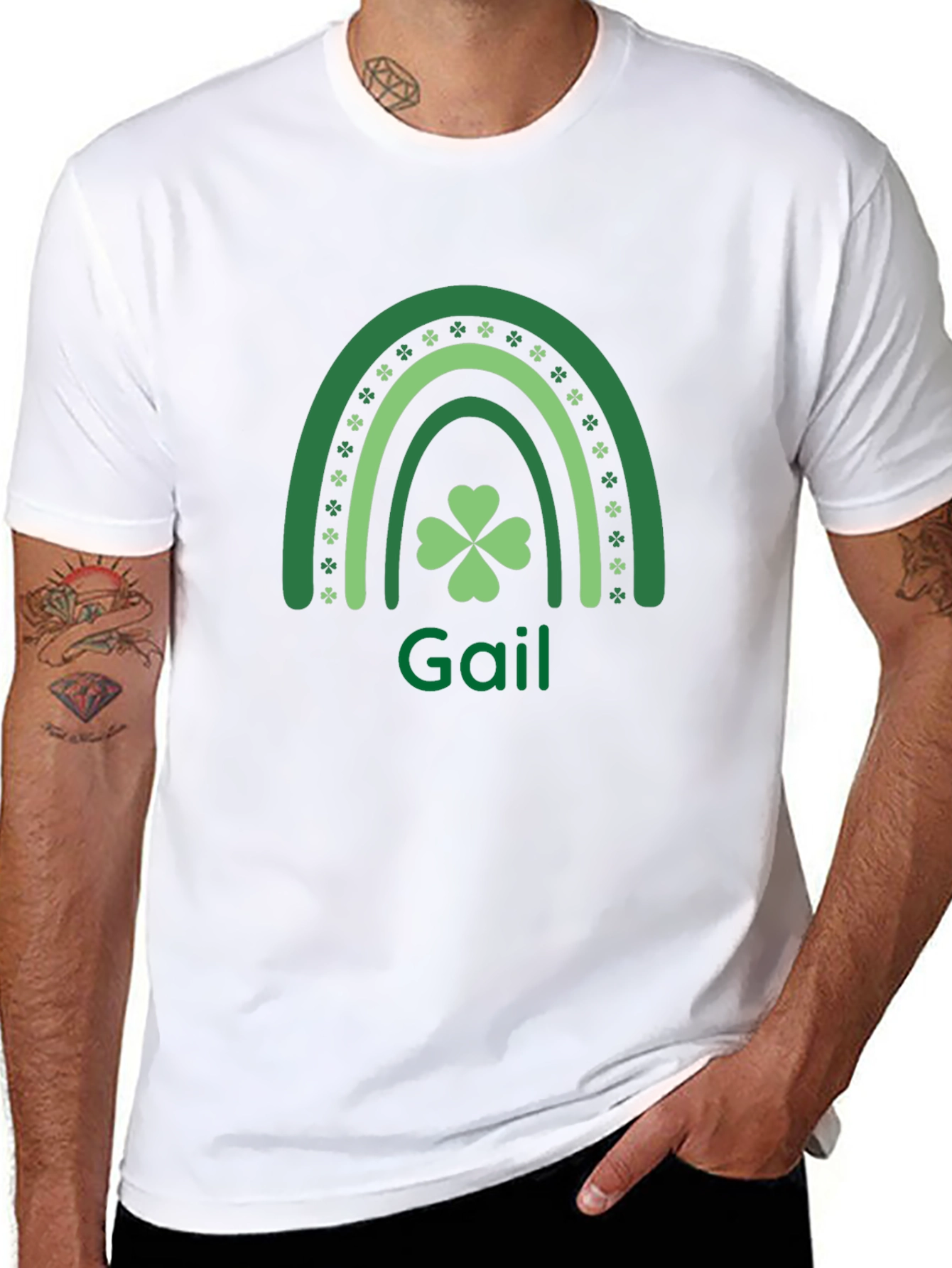 Gail St. Patricks Day Rainbow Clover Tee