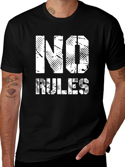 No Rules Graphic Print Black T-Shirt