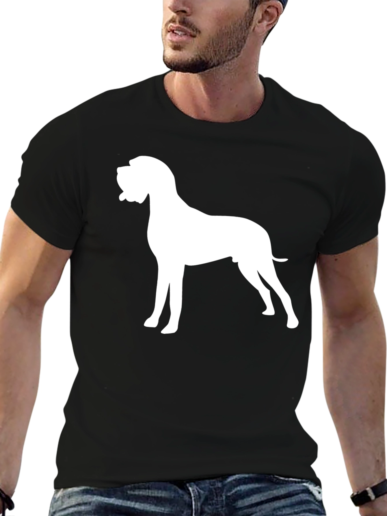 Dog Silhouette Graphic Tee - Classic Black