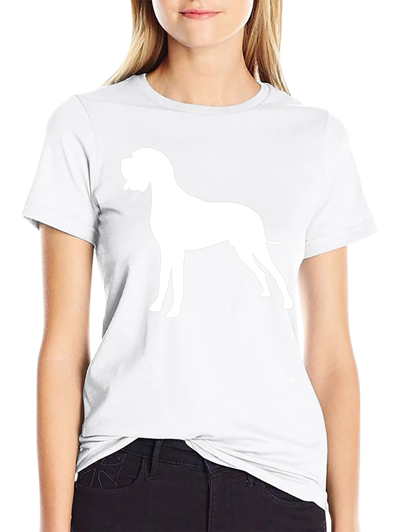 Dog Silhouette Graphic Tee - Classic Black