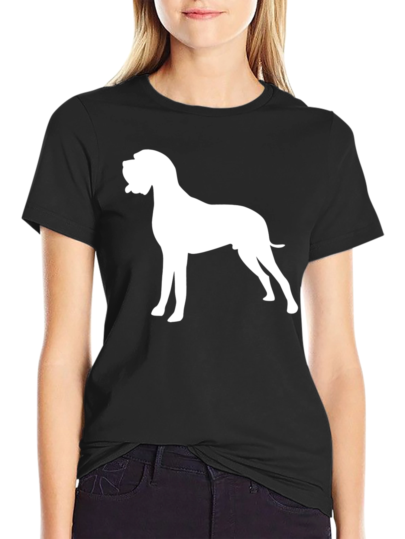 Dog Silhouette Graphic Tee - Classic Black