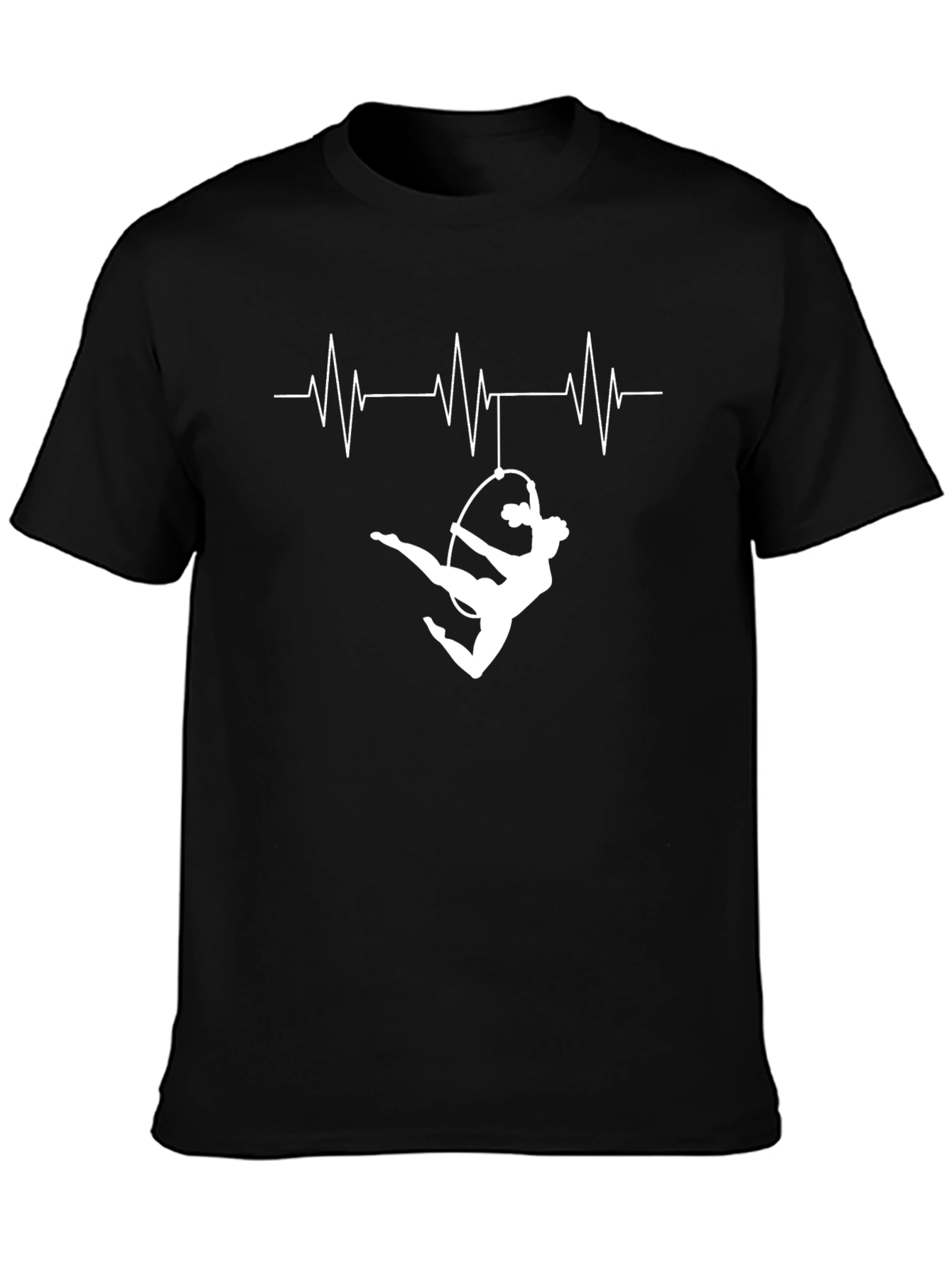 Aerialist Heartbeat T-Shirt - Black Gymnastics Tee