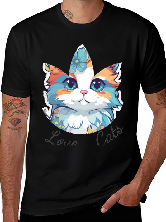 Love Cats T-Shirt - Floral Cat Design