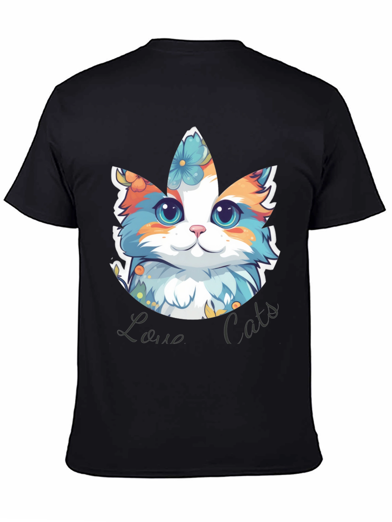 Love Cats T-Shirt - Floral Cat Design