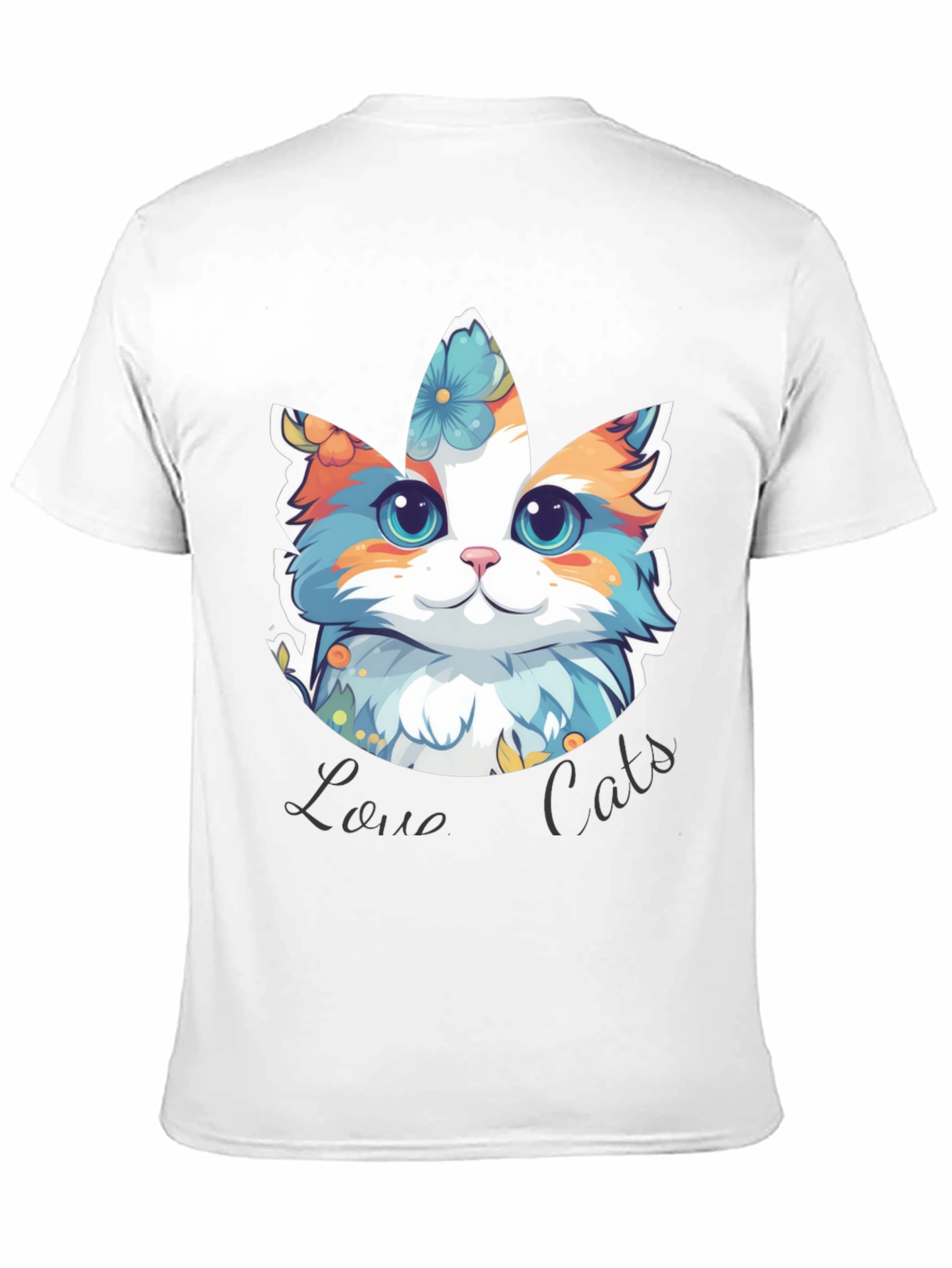 Love Cats T-Shirt - Floral Cat Design