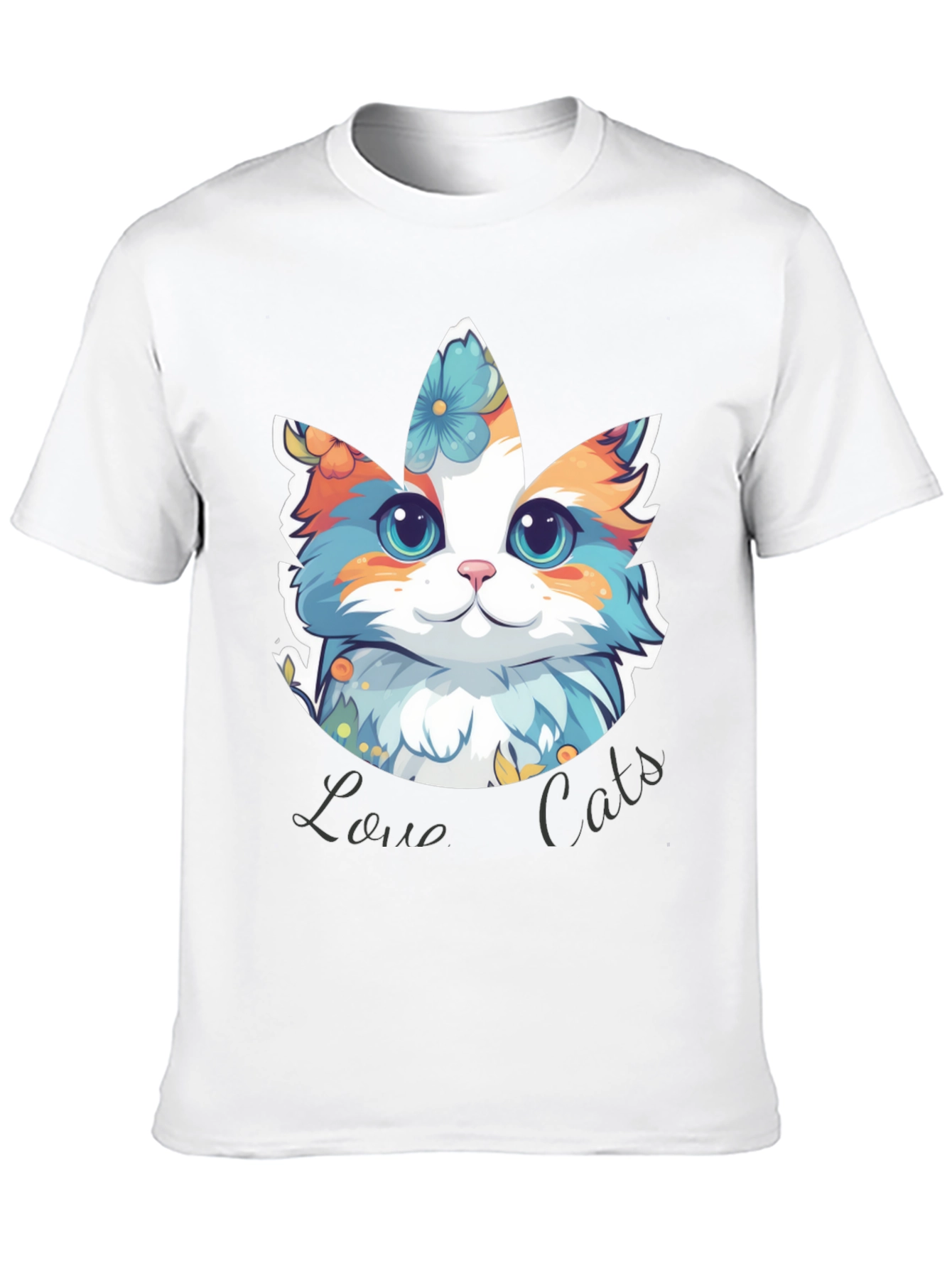 Love Cats T-Shirt - Floral Cat Design