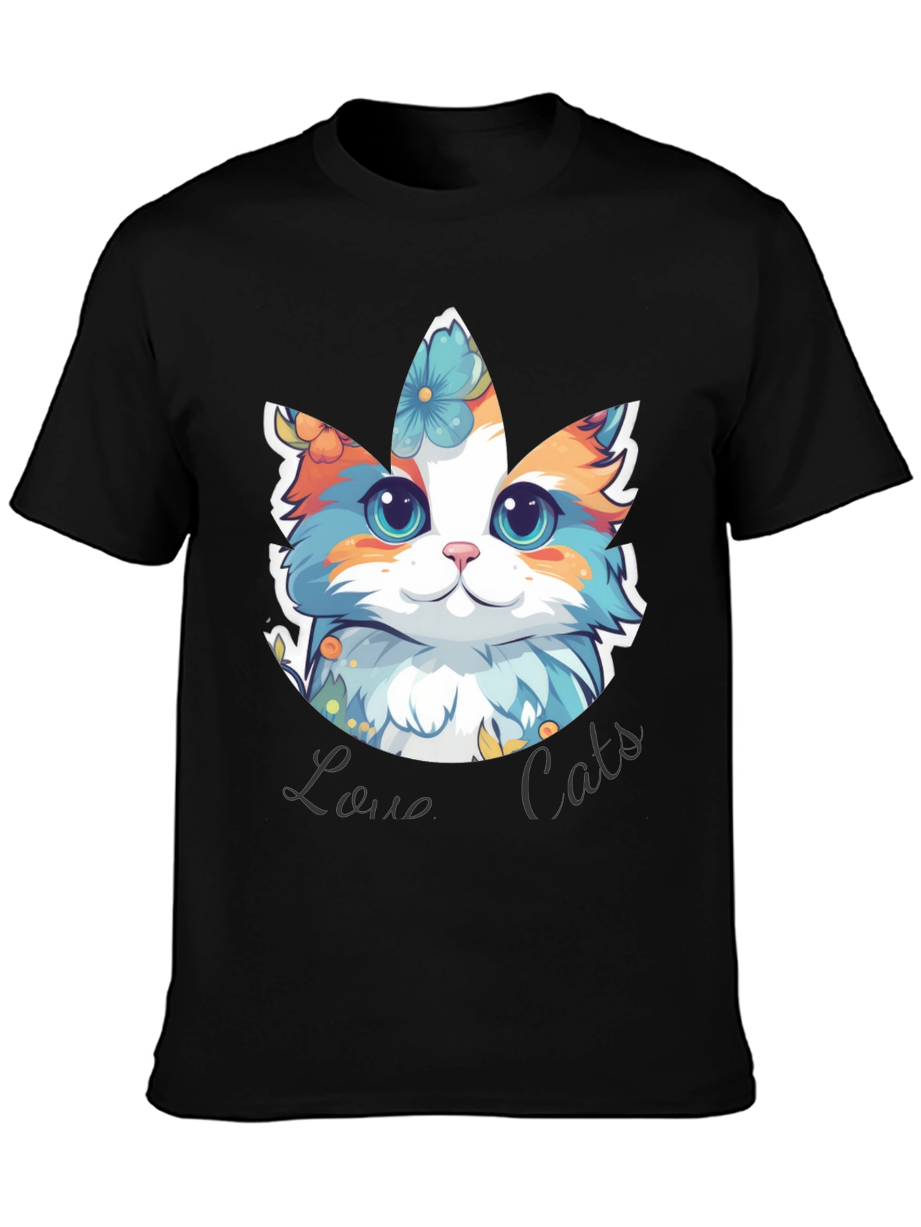 Love Cats T-Shirt - Floral Cat Design