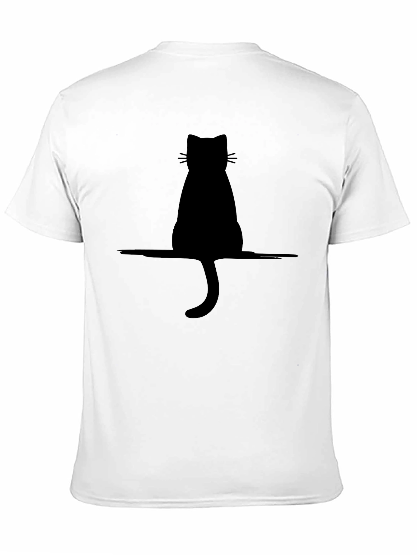 Black Cat Silhouette T-Shirt - Minimalist Style