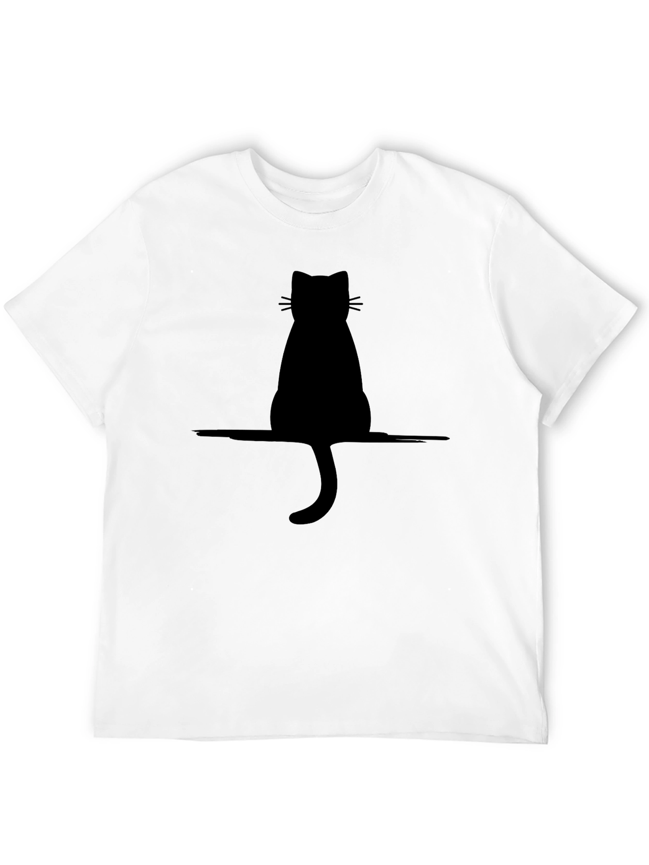 Black Cat Silhouette T-Shirt - Minimalist Style