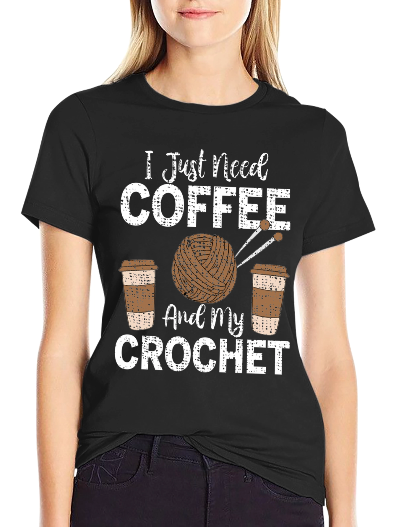 Coffee and Crochet T-Shirt - Hobby Lovers Tee