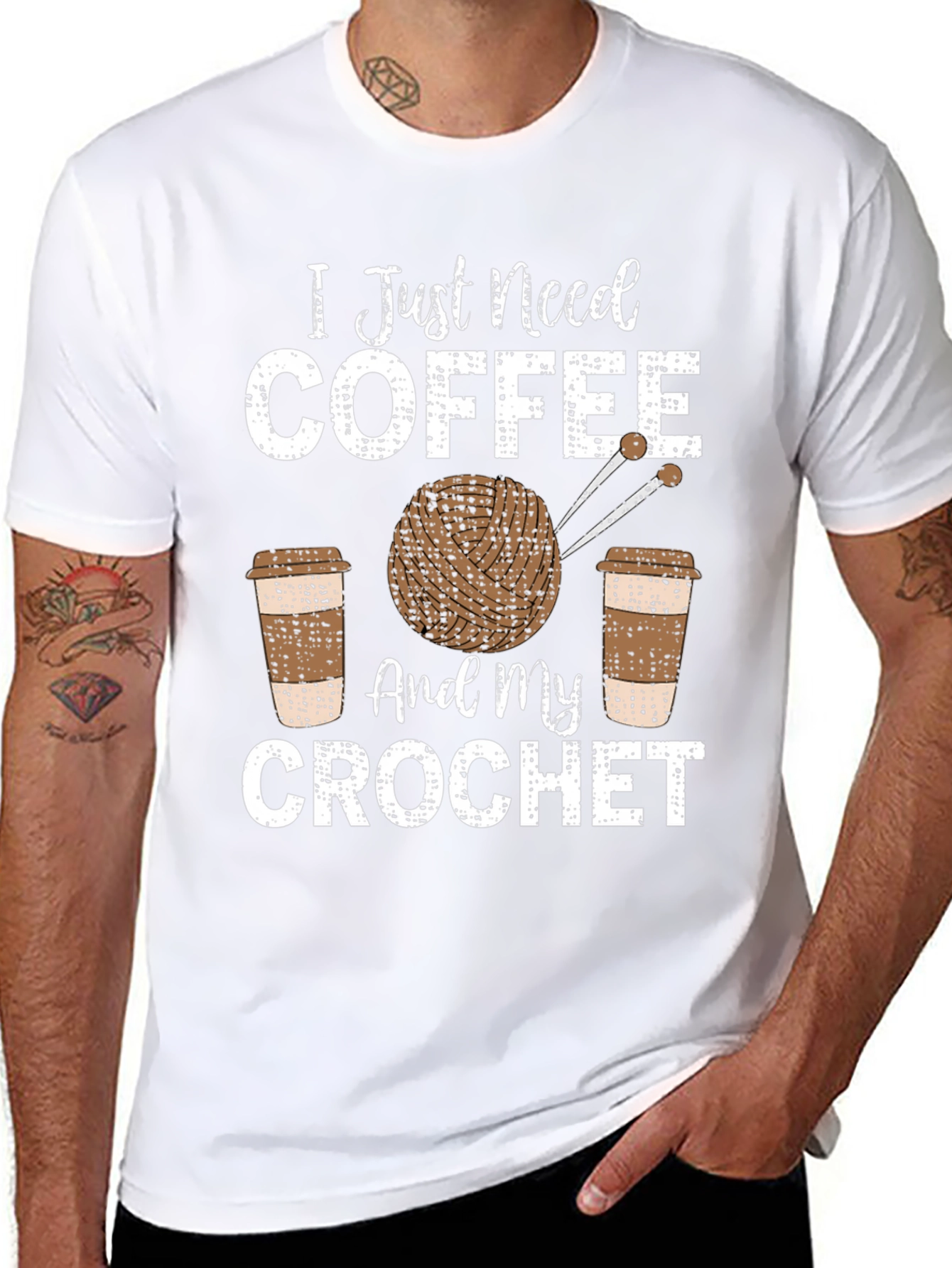 Coffee and Crochet T-Shirt - Hobby Lovers Tee