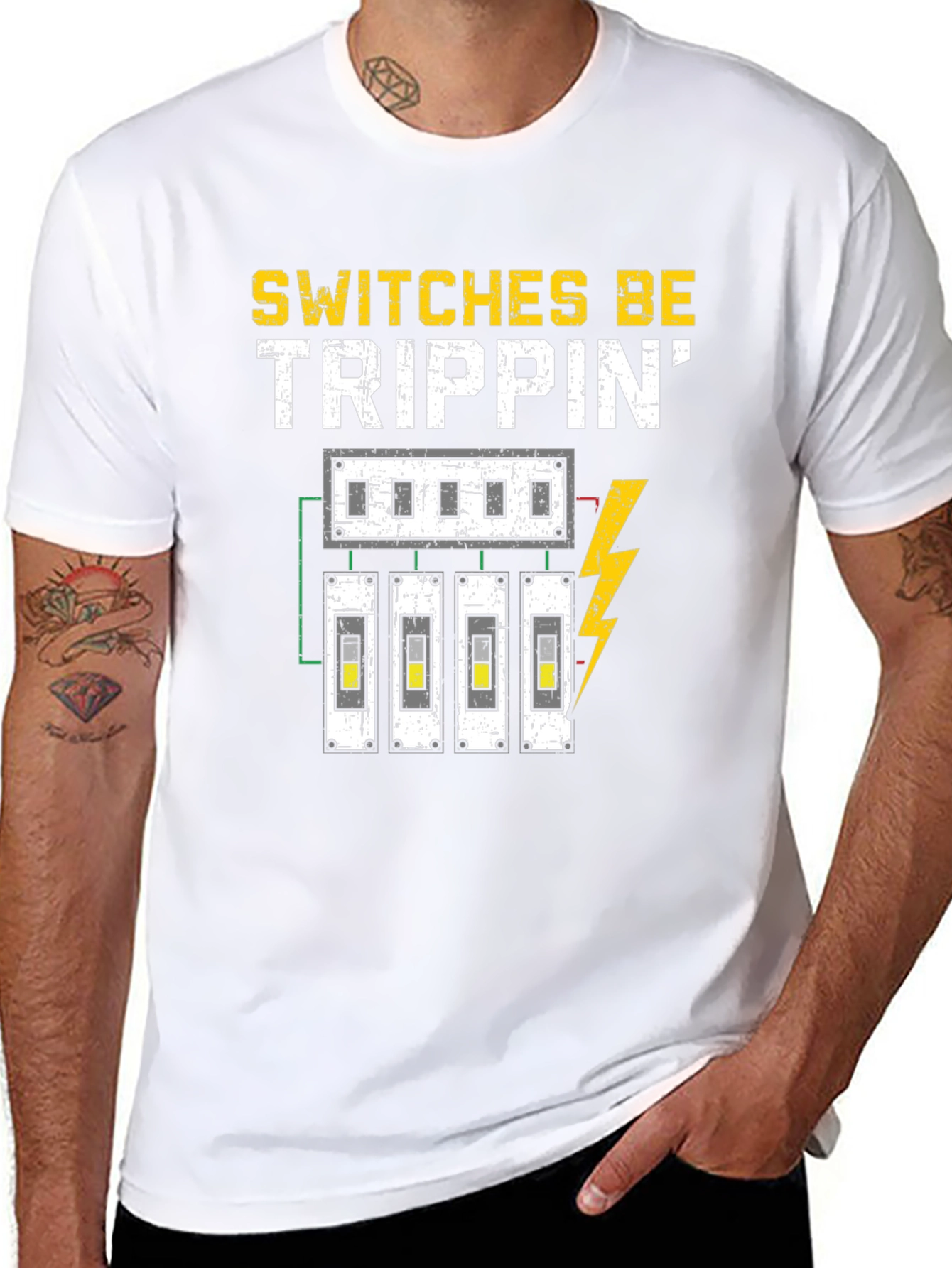 Switches Be Trippin Funny Electrician T-Shirt
