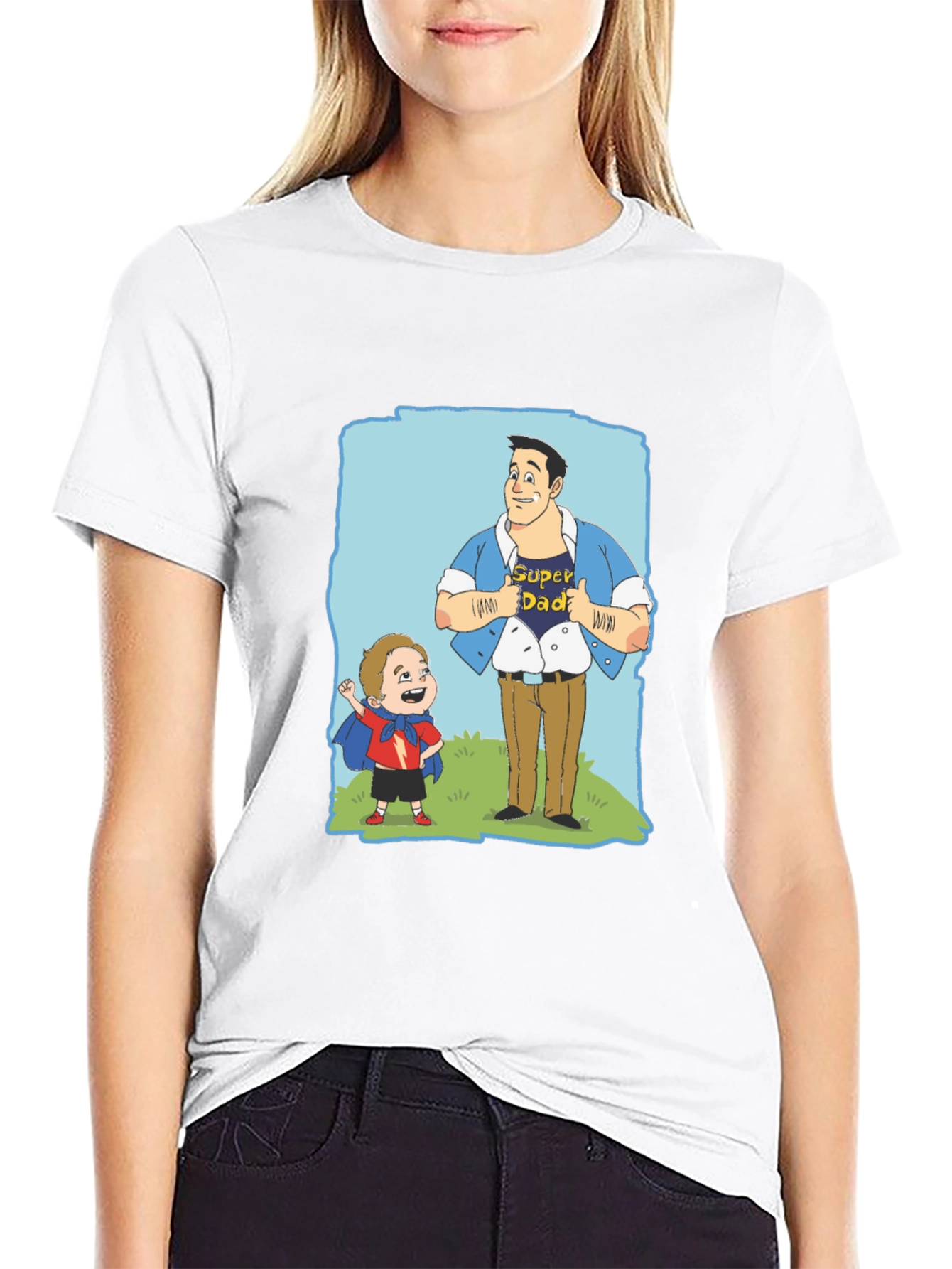 Super Dad Cartoon T-Shirt
