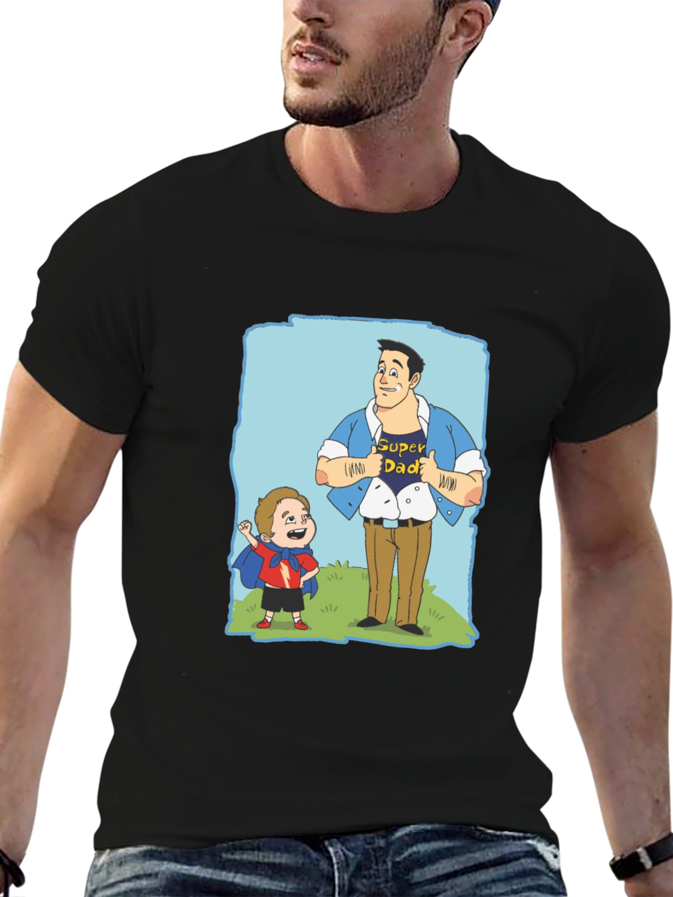 Super Dad Cartoon T-Shirt