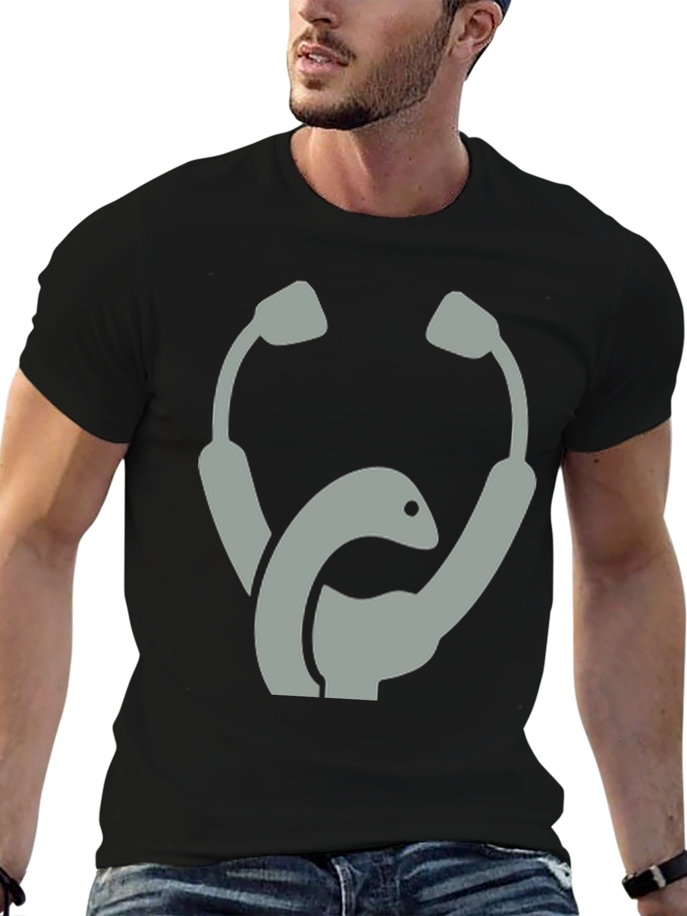 Stethoscope Nessie Black T-Shirt - Novelty Tee
