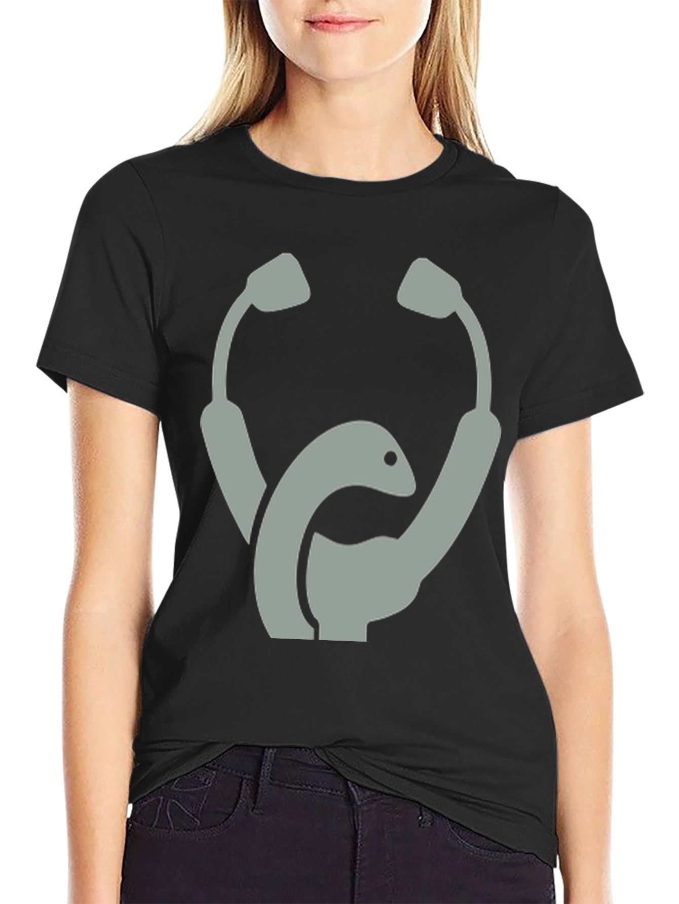 Stethoscope Nessie Black T-Shirt - Novelty Tee