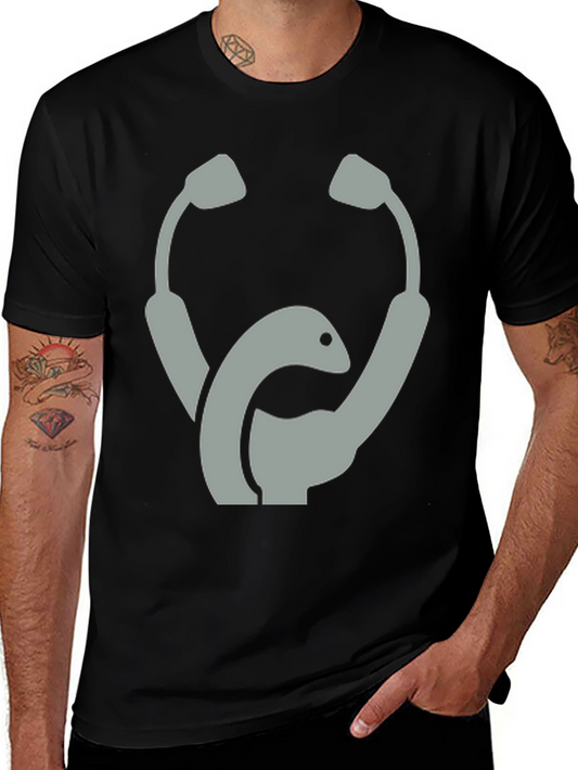 Stethoscope Nessie Black T-Shirt - Novelty Tee