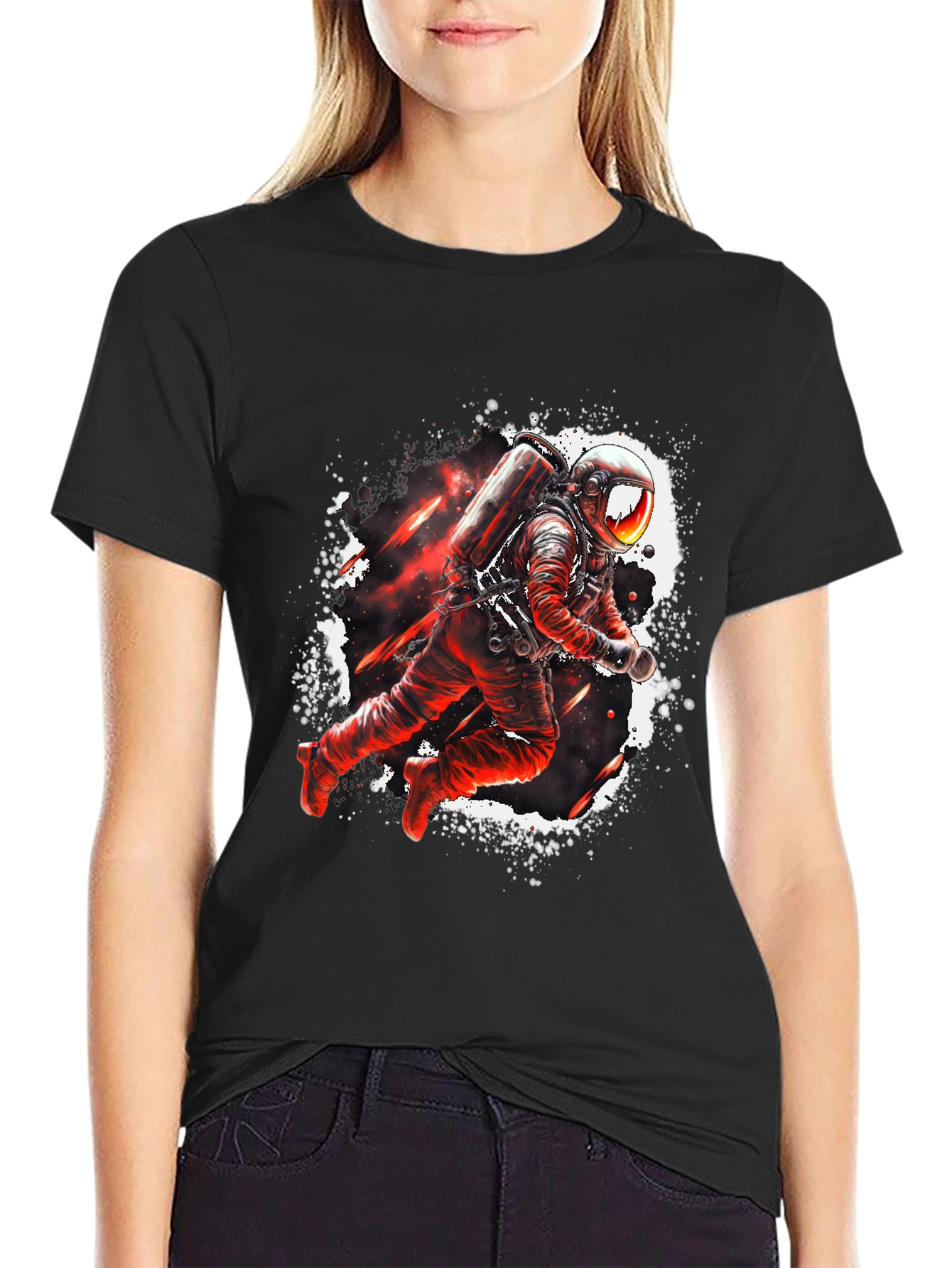 Astronaut Graphic Black T-Shirt