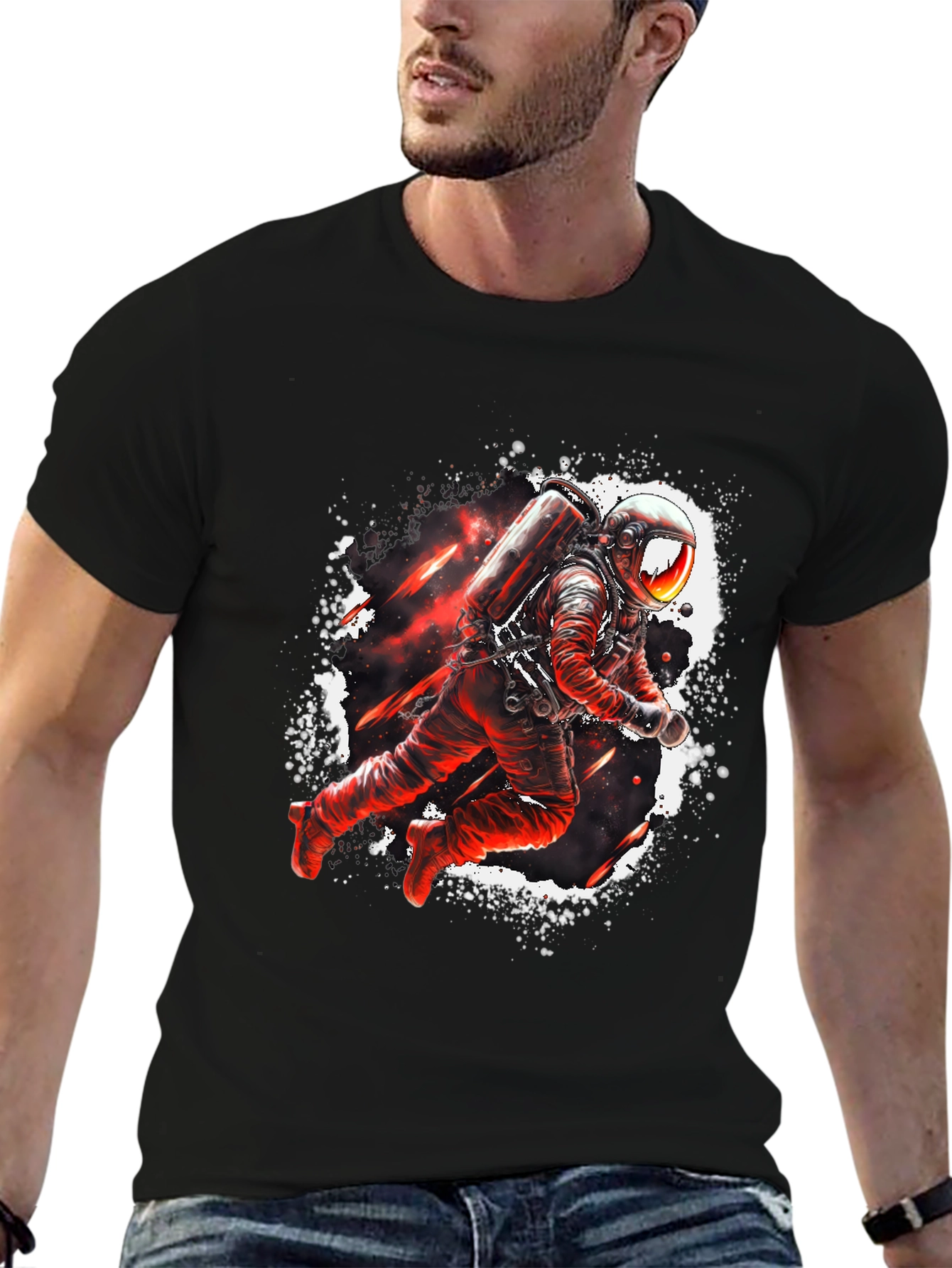 Astronaut Graphic Black T-Shirt