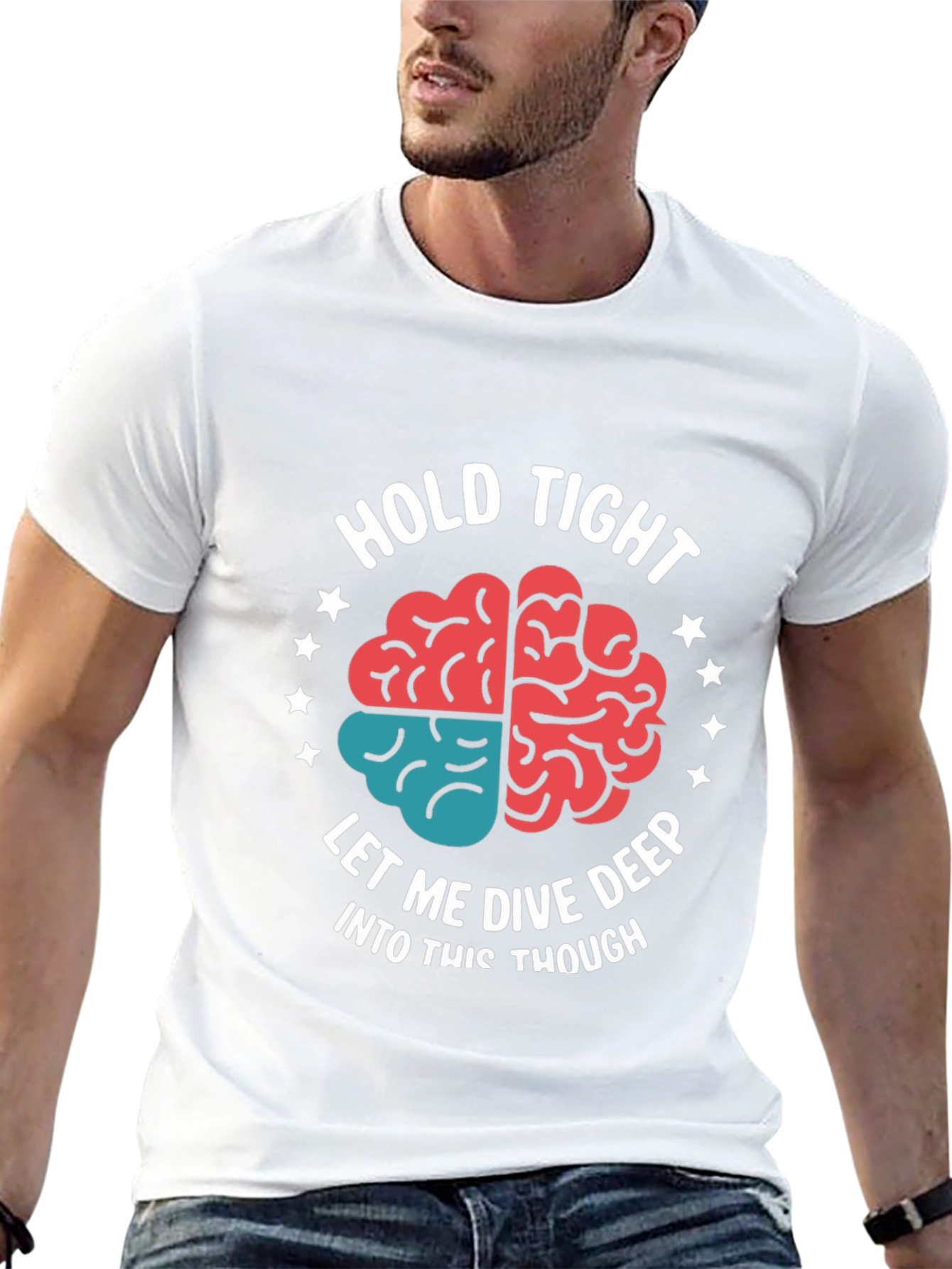 Hold Tight Brain Tee - Dive Deep Thought