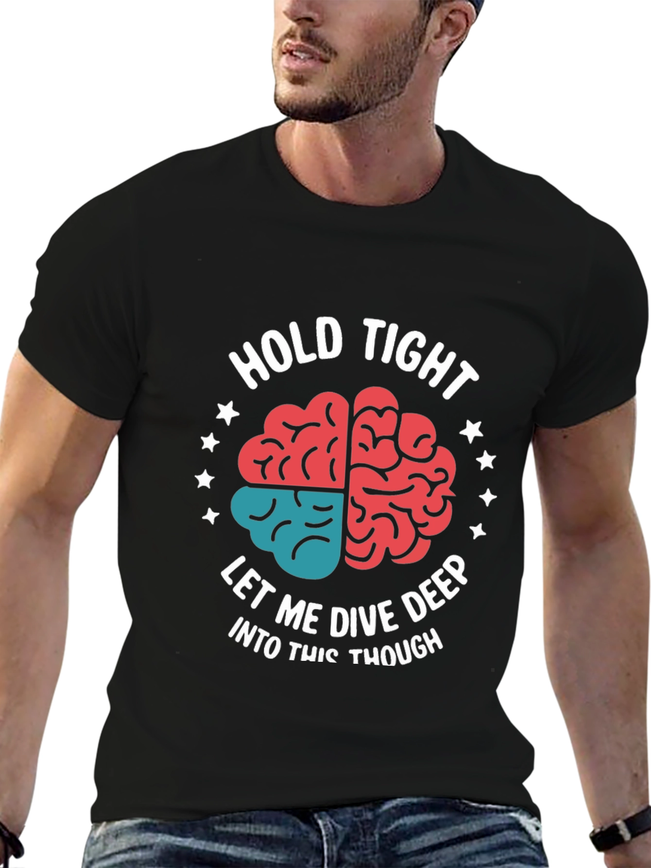 Hold Tight Brain Tee - Dive Deep Thought