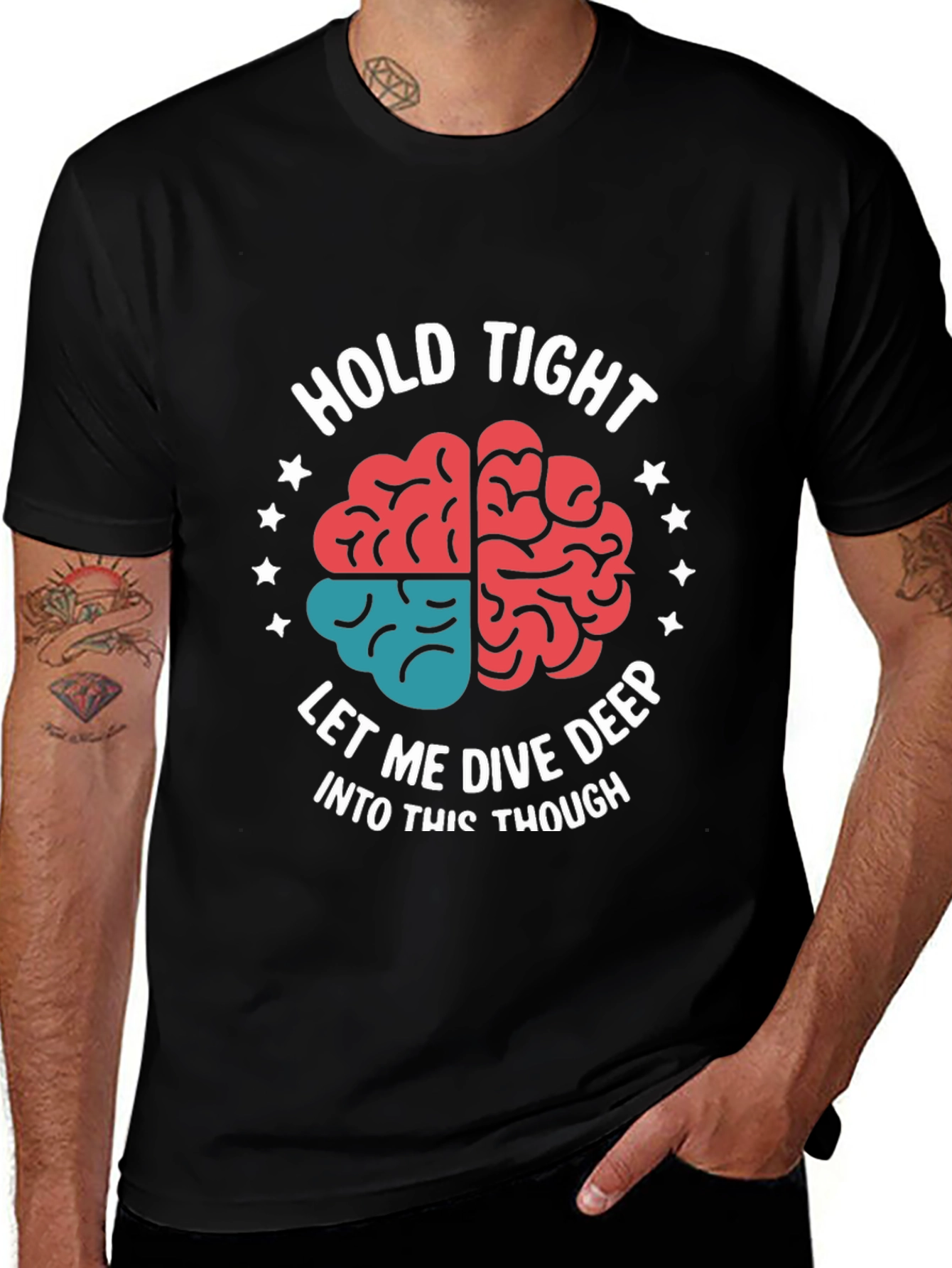 Hold Tight Brain Tee - Dive Deep Thought