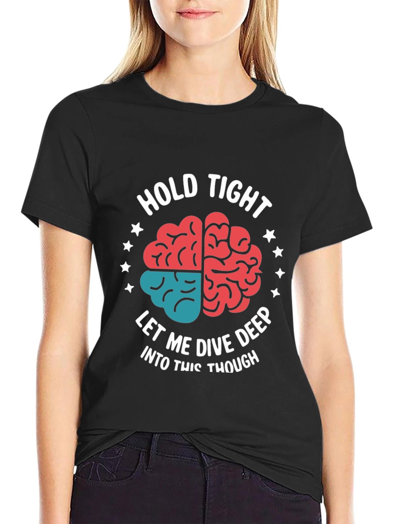 Hold Tight Brain Tee - Dive Deep Thought