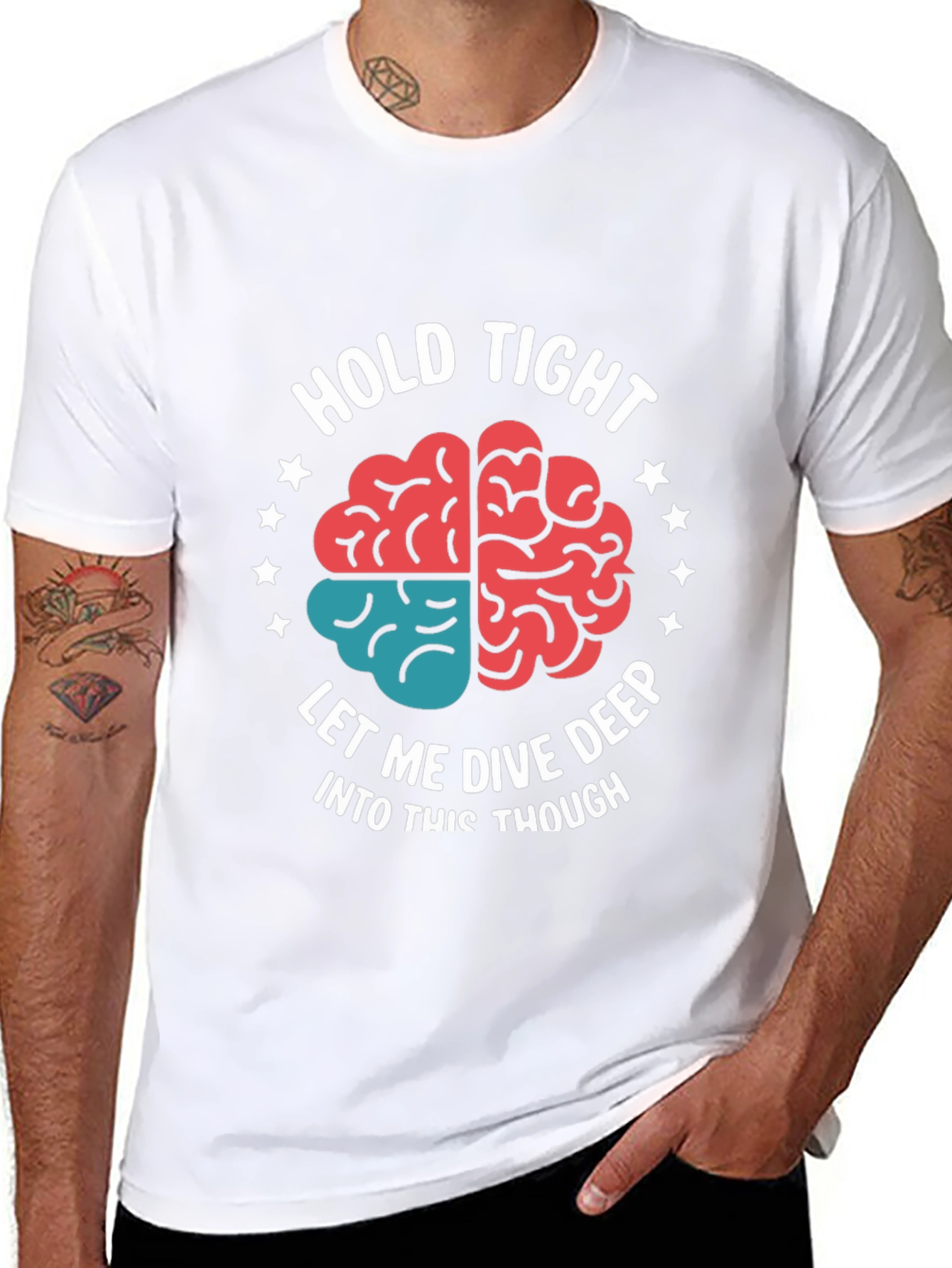 Hold Tight Brain Tee - Dive Deep Thought