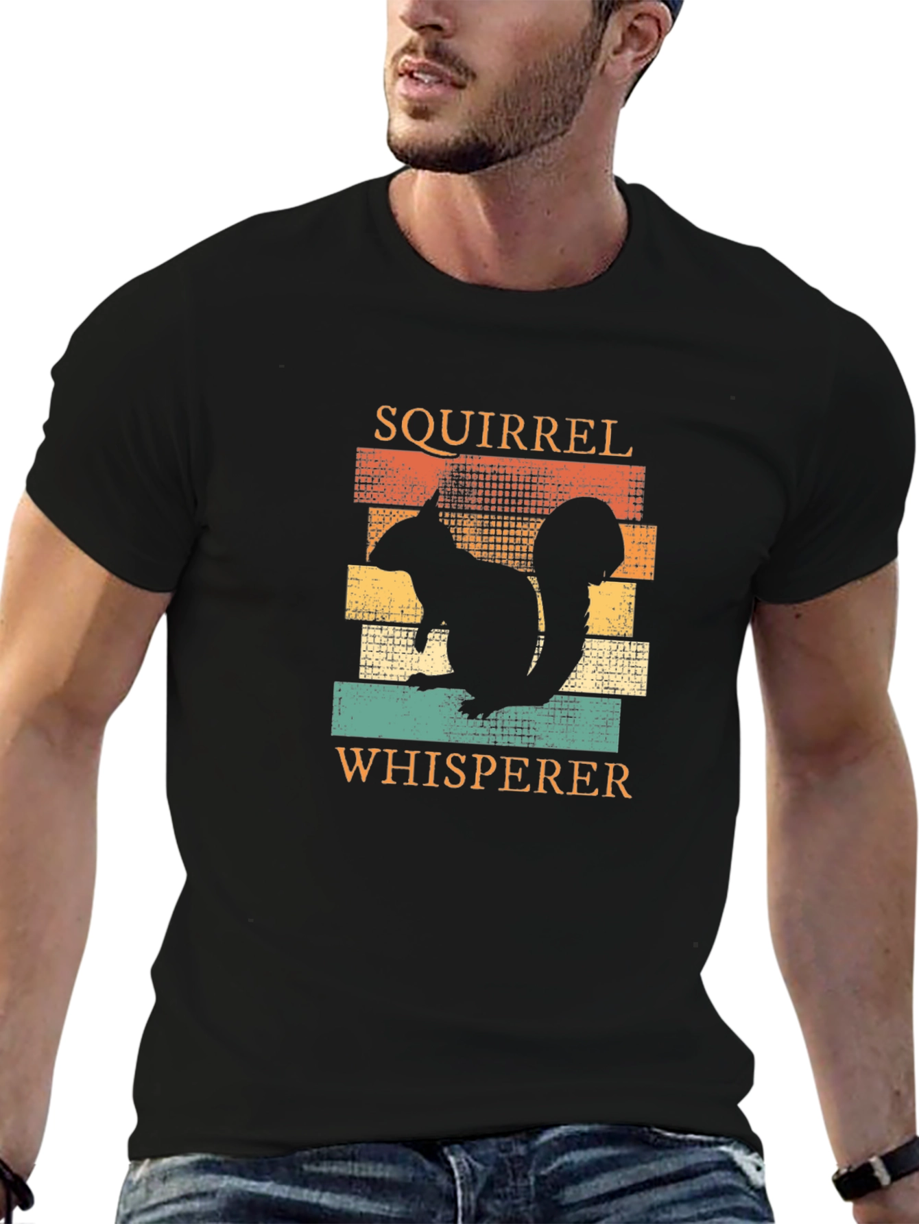 Squirrel Whisperer Black Graphic T-Shirt
